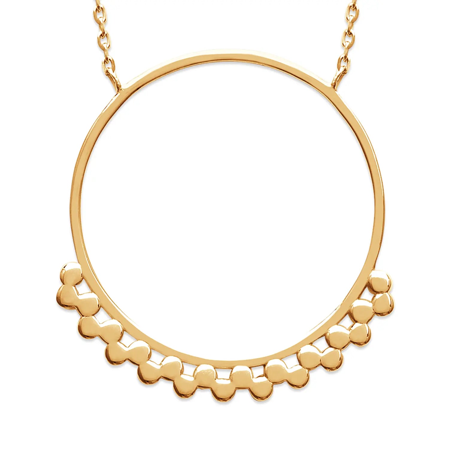 Collier plaqué or 45 cm avec gros pendentif