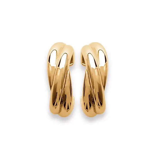 Boucles d’oreilles créoles plaqué or 18 carats, vue de face