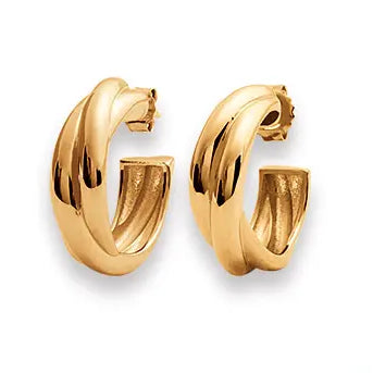 Boucles d'oreilles créoles plaqué or 18 carats