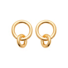 Boucles d'oreilles pendantes deux anneaux plaqué or 18 carats