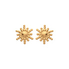 Boucles d'oreilles puces soleil plaqué or 18 carats