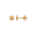 Boucles d'oreilles puces soleil plaqué or 18 carats