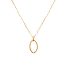 Collier plaqué or jaune 18 carats pendentif ovale 45 cm
