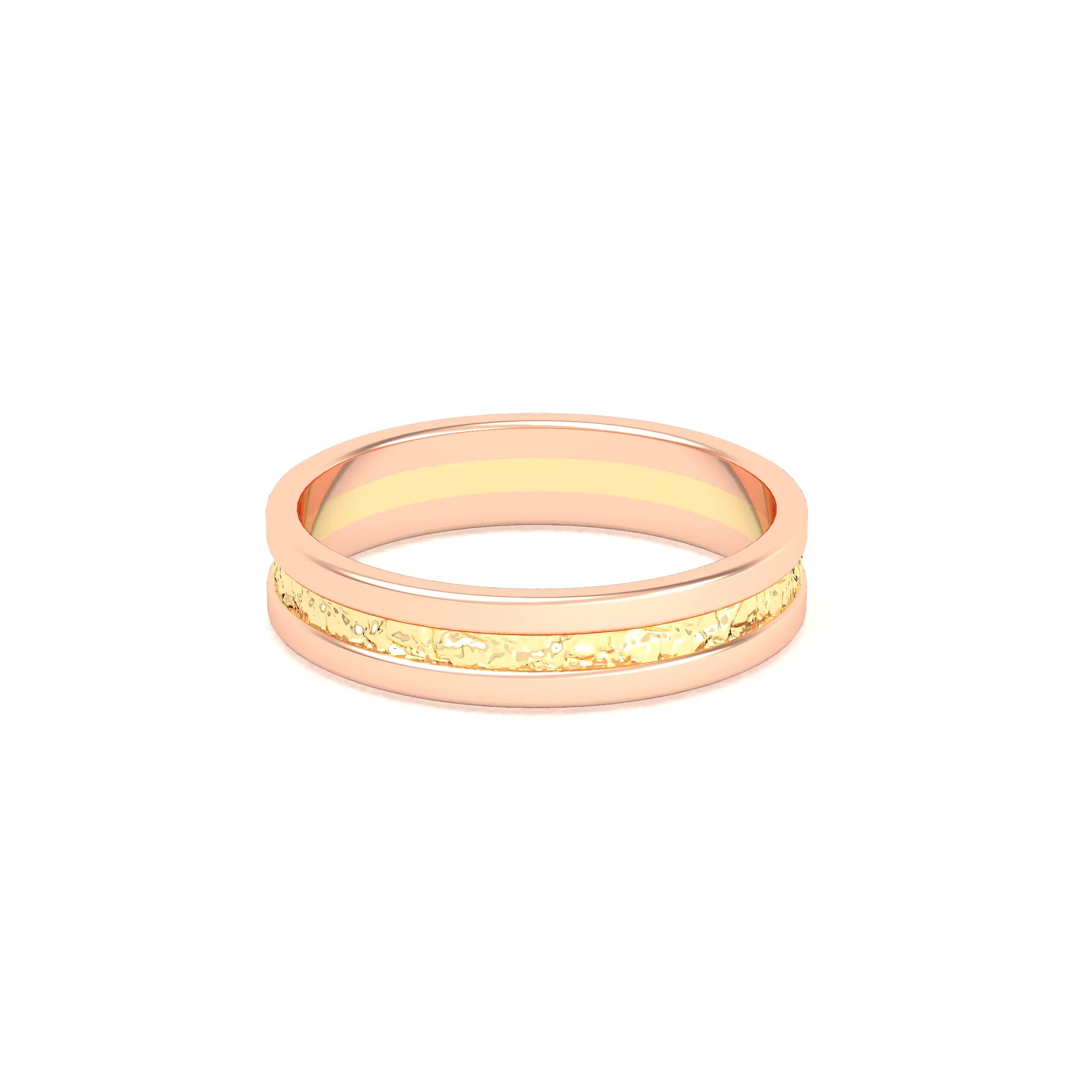 Alliance Altaïr | Or 18 carats | Centre texturé scintillant et bords polis