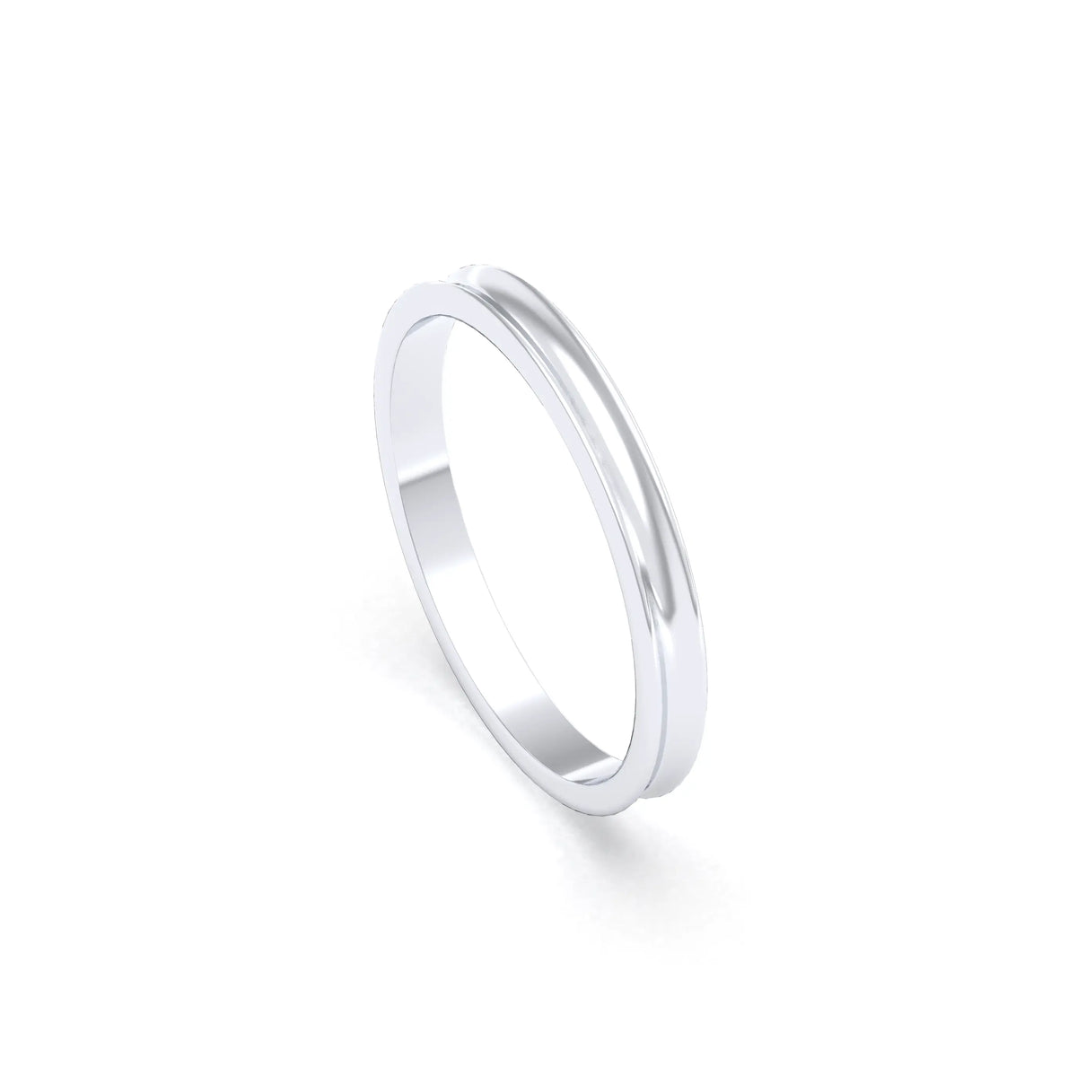 Alliance Iris en argent 950 au profil concave