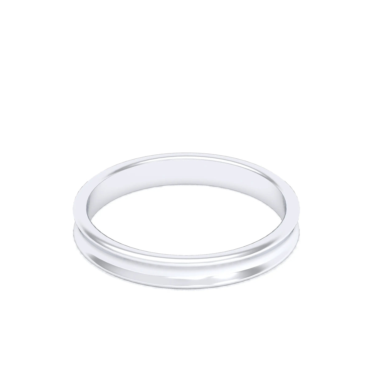 Alliance Iris en argent 950 au profil concave
