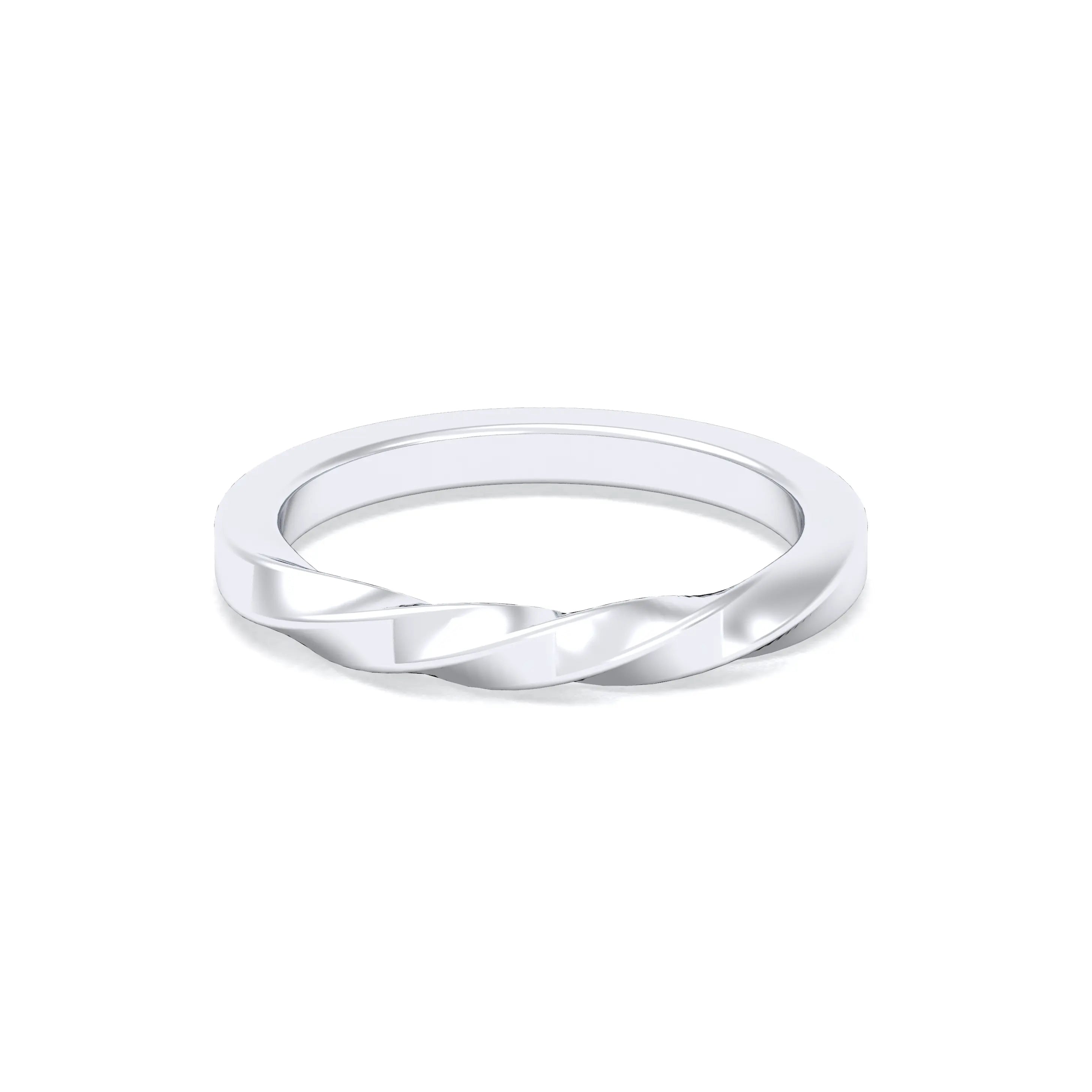 Alliance Katia demie-torsade en or 18 carats homme ou femme - Bajoia Or blanc