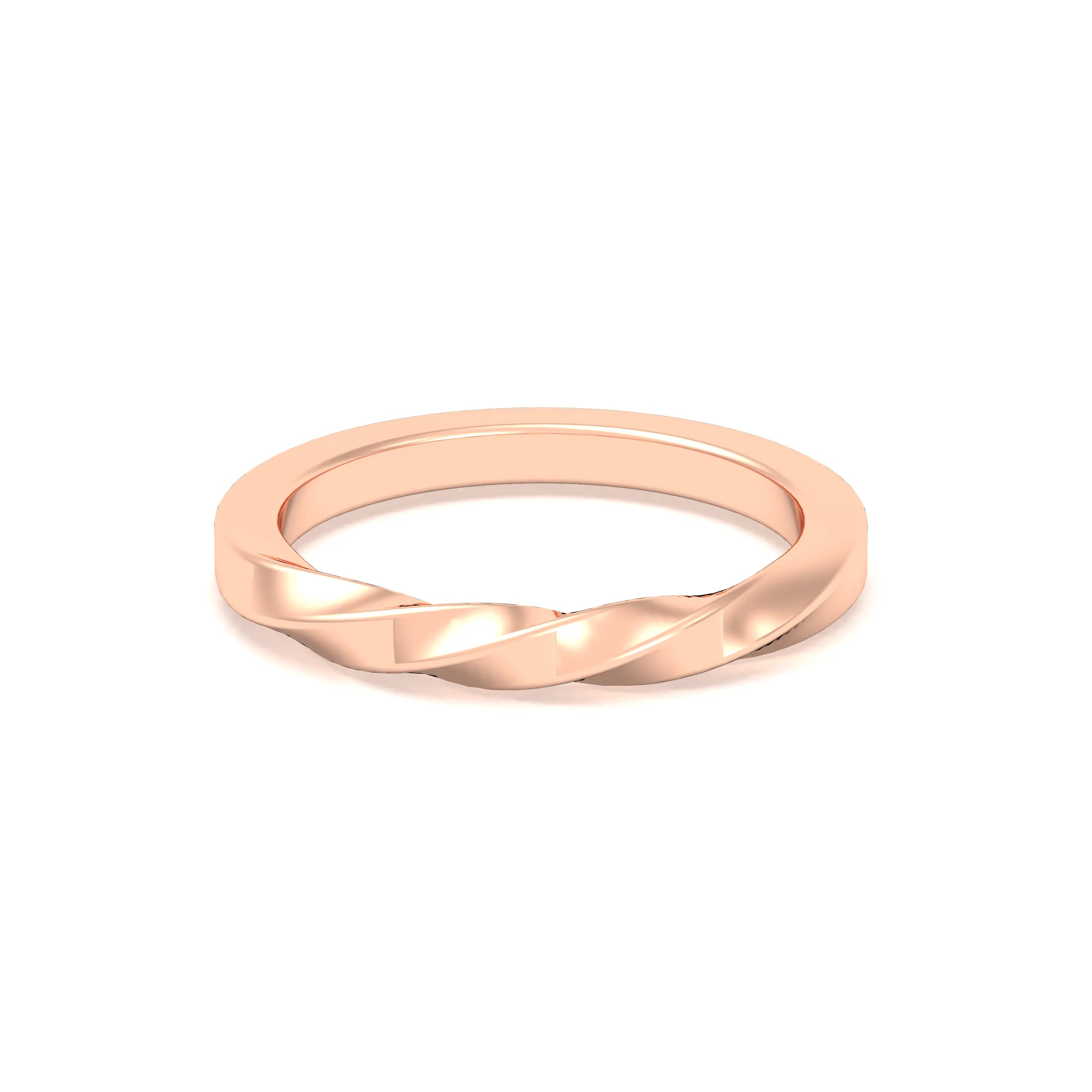 Alliance Katia demie-torsade en or 18 carats homme ou femme - Bajoia Or rose