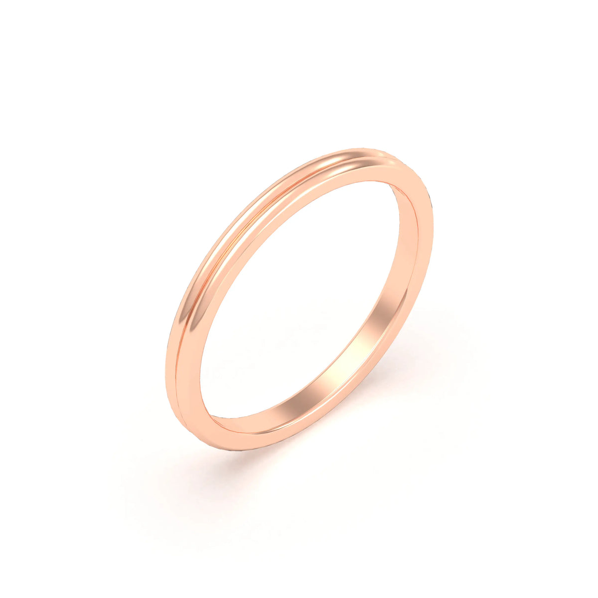 Alliance Unisson double rang en or rose 18 carats