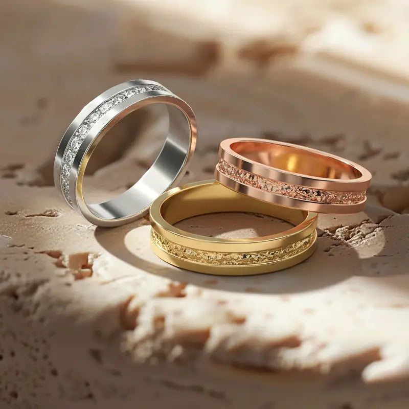 Alliance Altaïr | Or 18 Carats | Centre Sablé Scintillant & Bords Polis