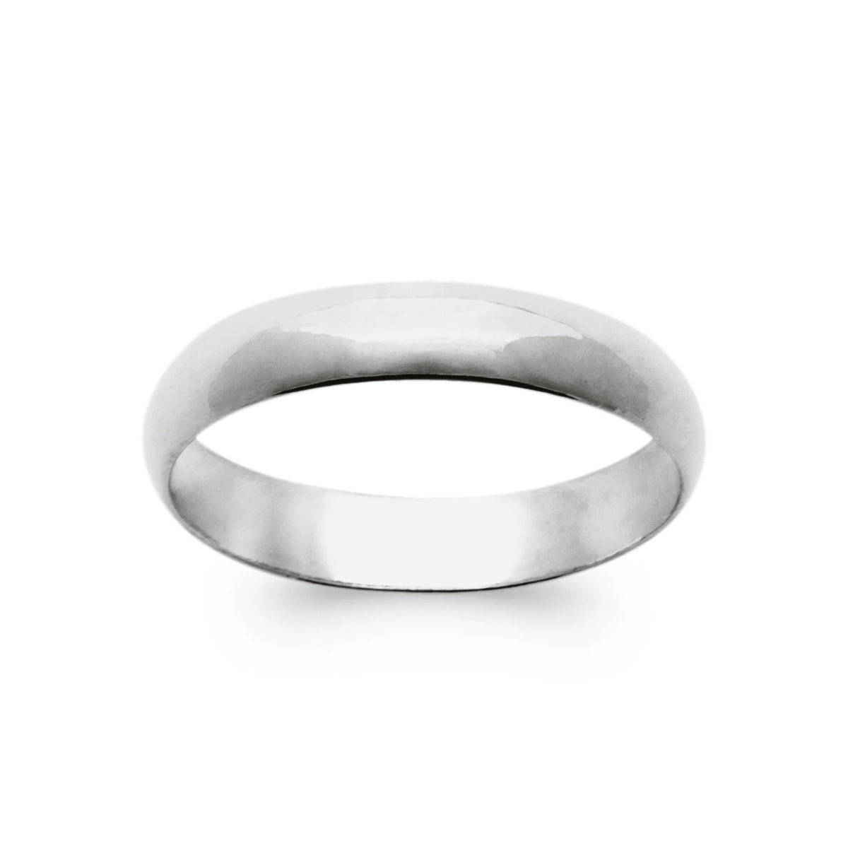 Bague anneau bombé lisse en argent 925 vu de profil