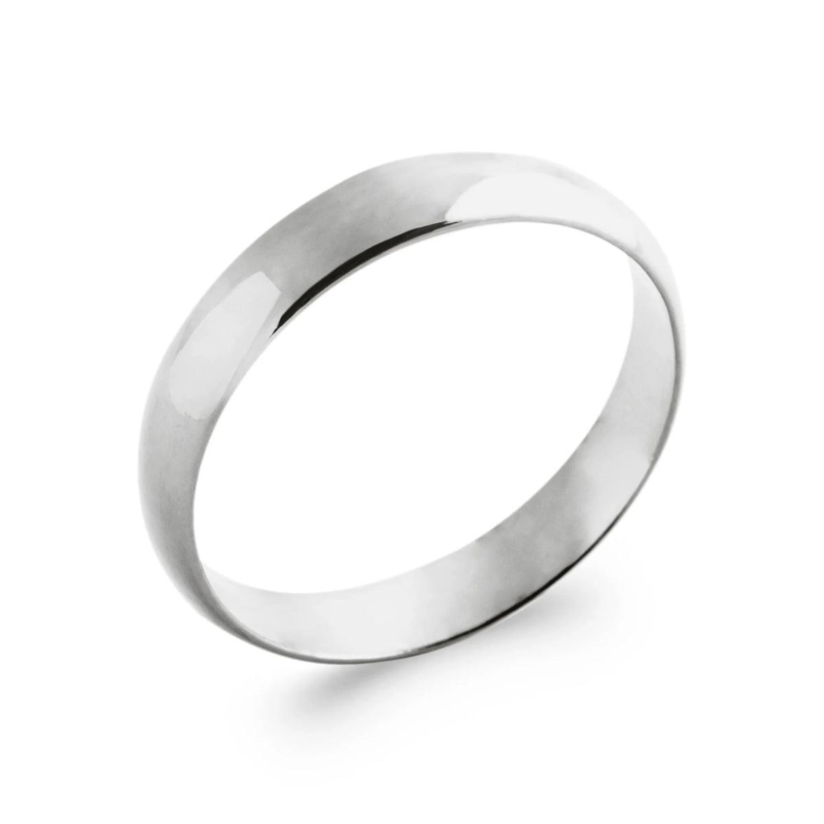 Bague anneau bombé lisse en argent 925