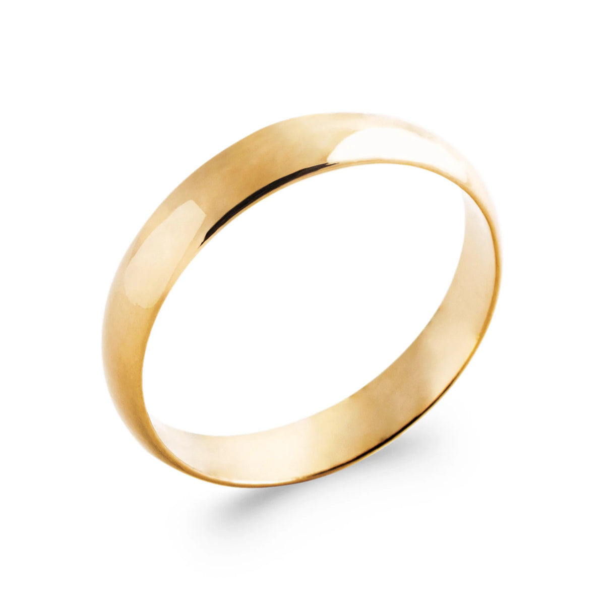 Bague anneau bombé lisse en plaqué or