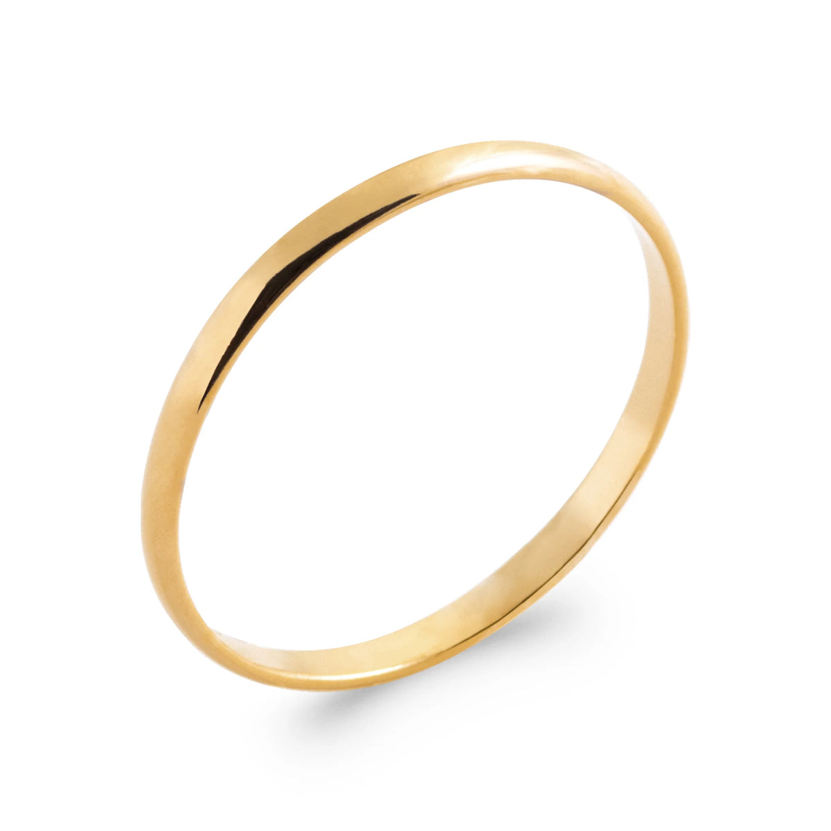 Bague anneau fin lisse en plaqué or