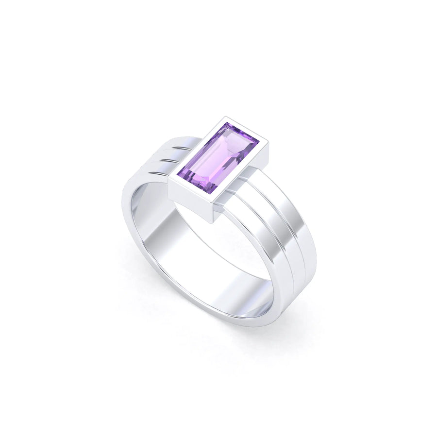 Bague de joaillerie en argent 950, vue de détail, fabriquée à l’atelier Bajoia de Sèvres