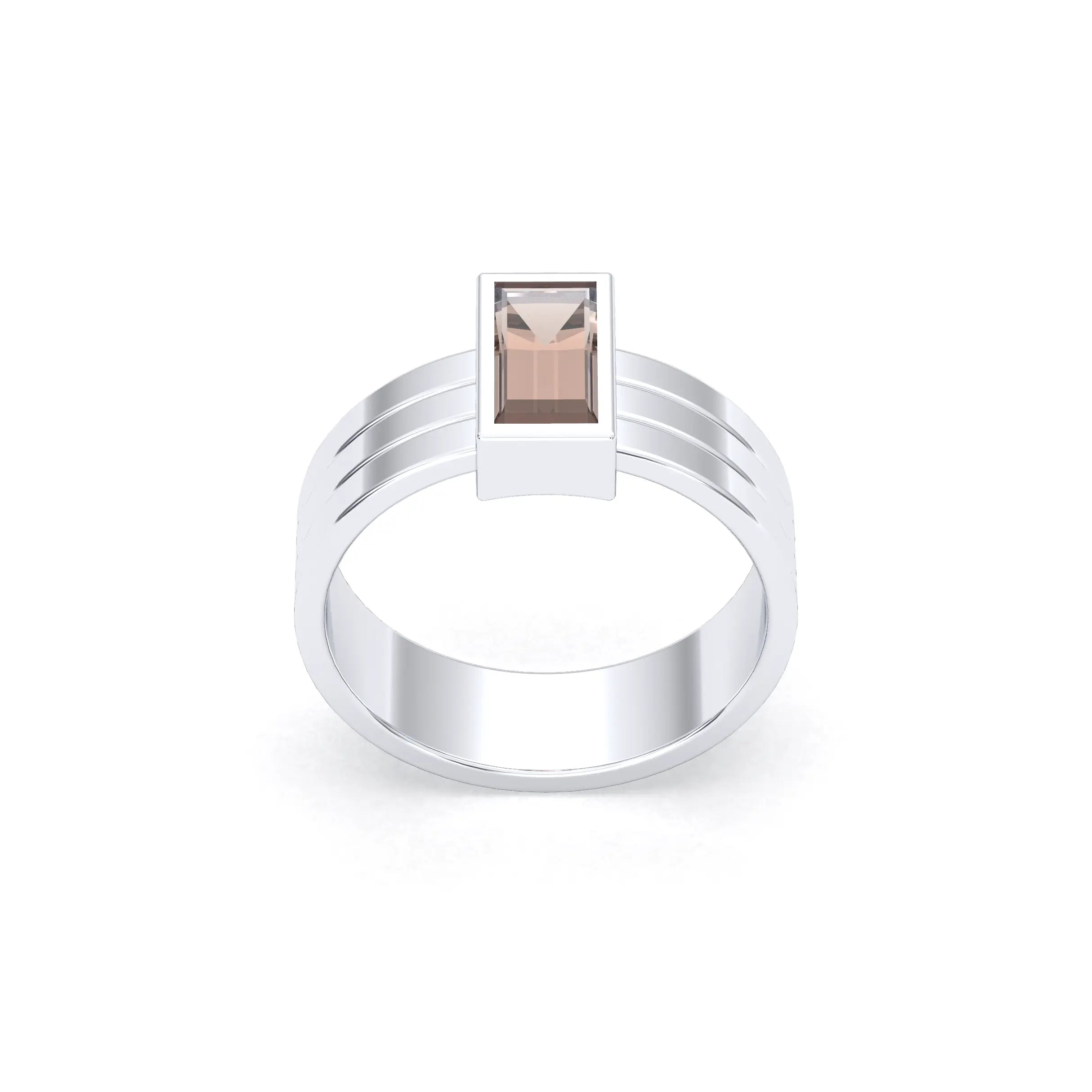 Bague Art Déco – Argent 950 & Pierre Fine Taille Baguette