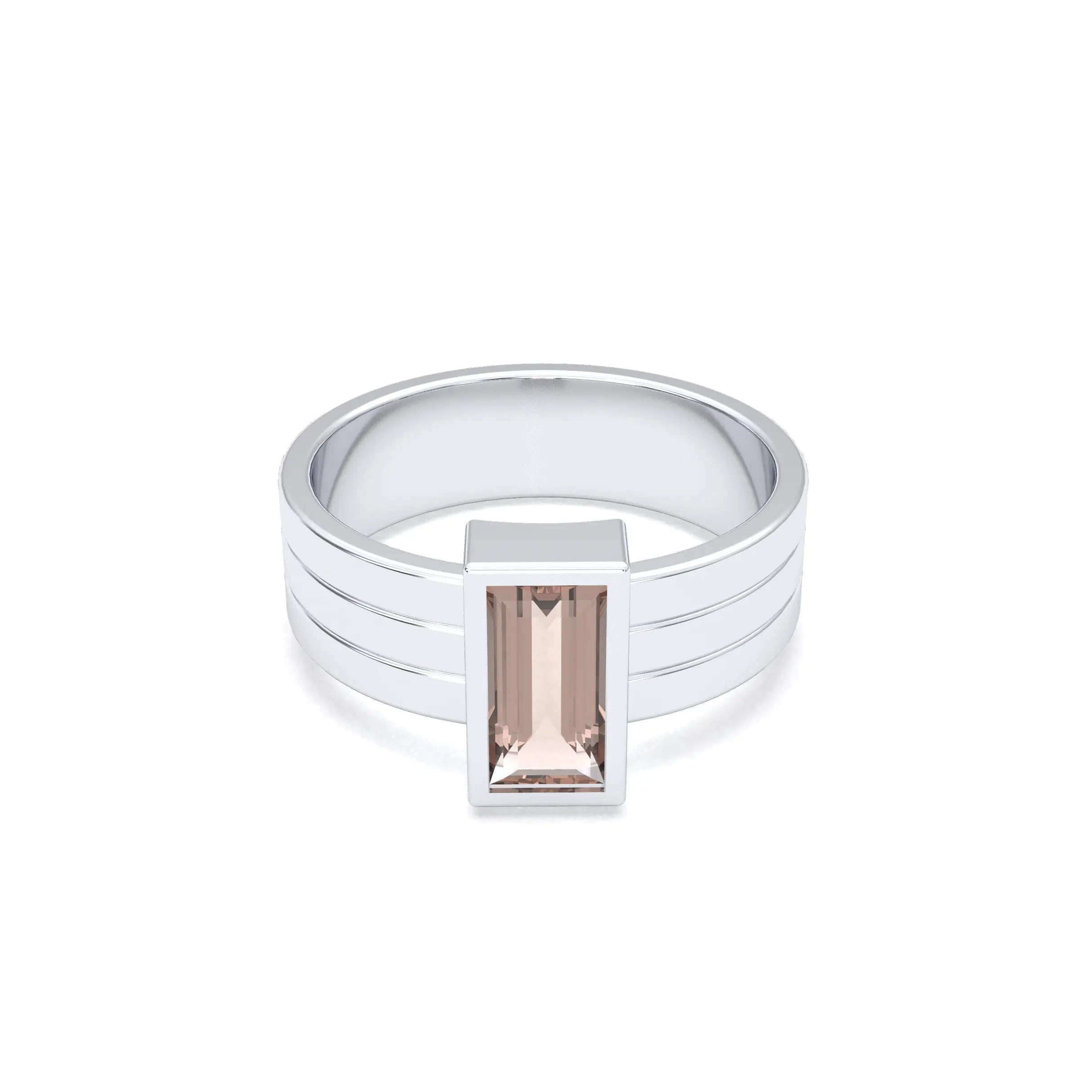 Bague Art Déco – Argent 950 & Pierre Fine Taille Baguette
