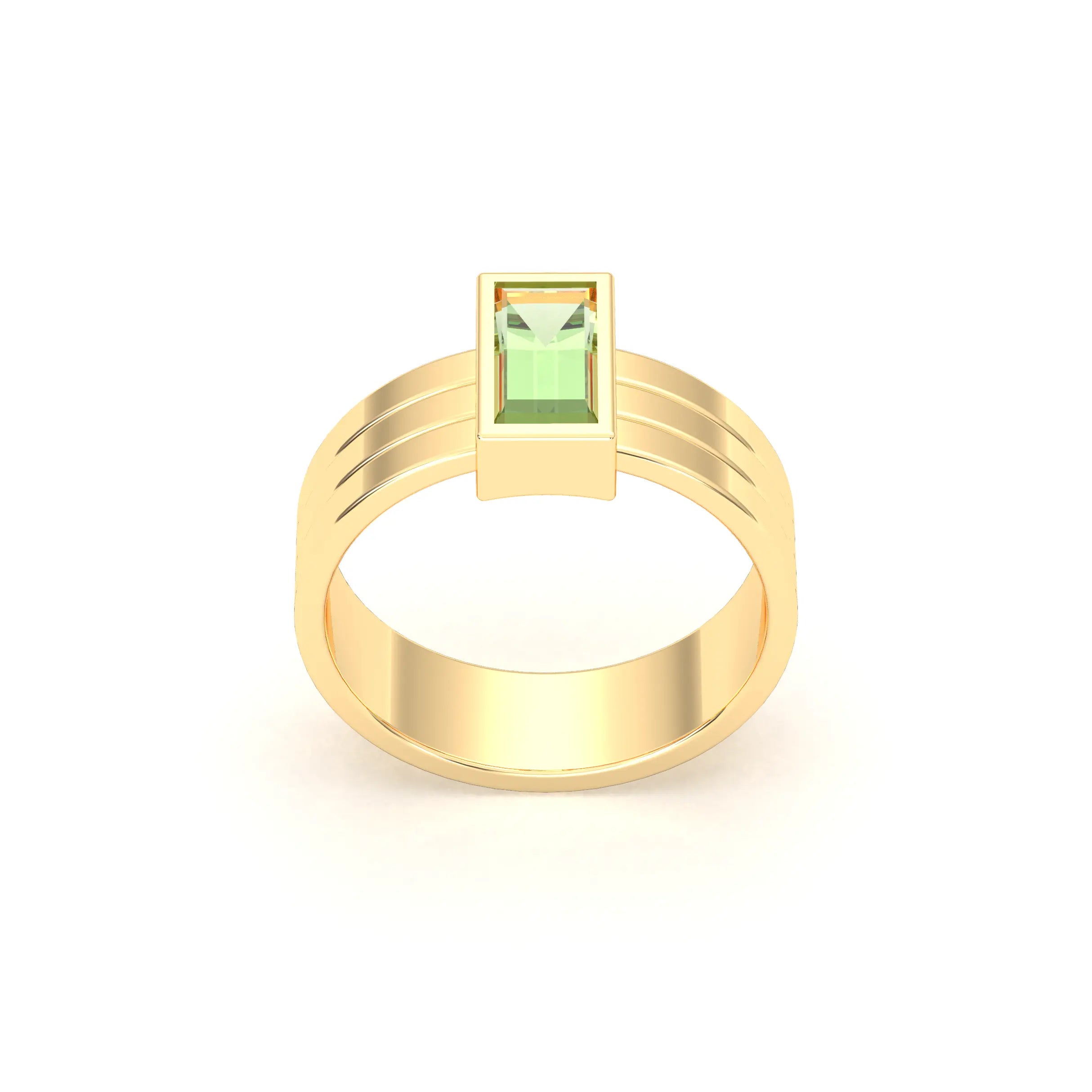 Bague Art Déco – Or Jaune & Pierre Fine Taille Baguette