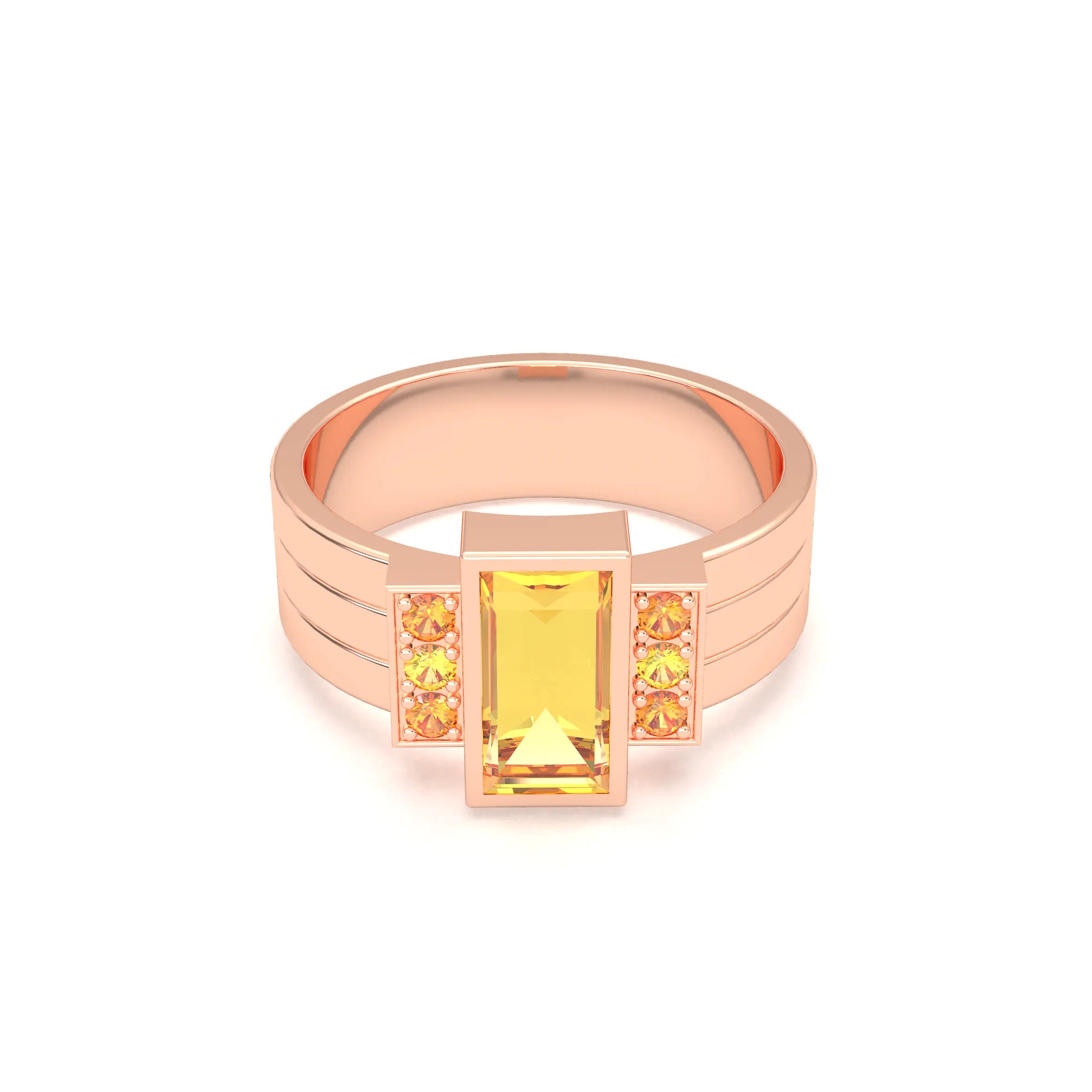 Bague Art Déco – Or Rose 18k & Cascade de Pierres Précieuses