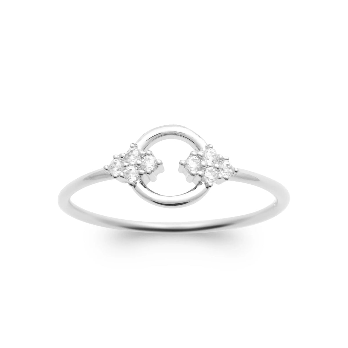 Bague boucle nouée et zircons en argent 925