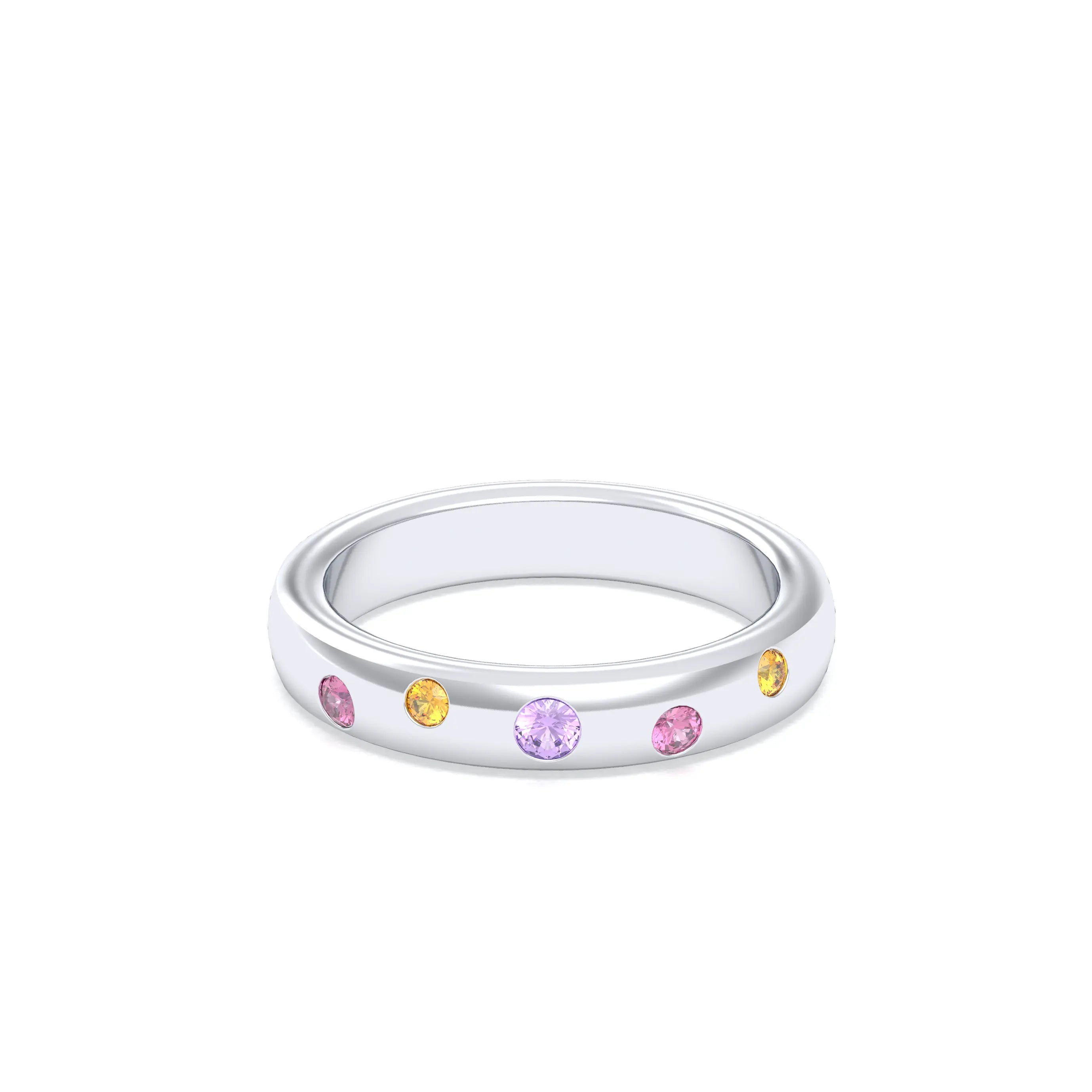 Bague Elisa – L'Éclat de l'Argent 950 et sa Constellation de Pierres Fines