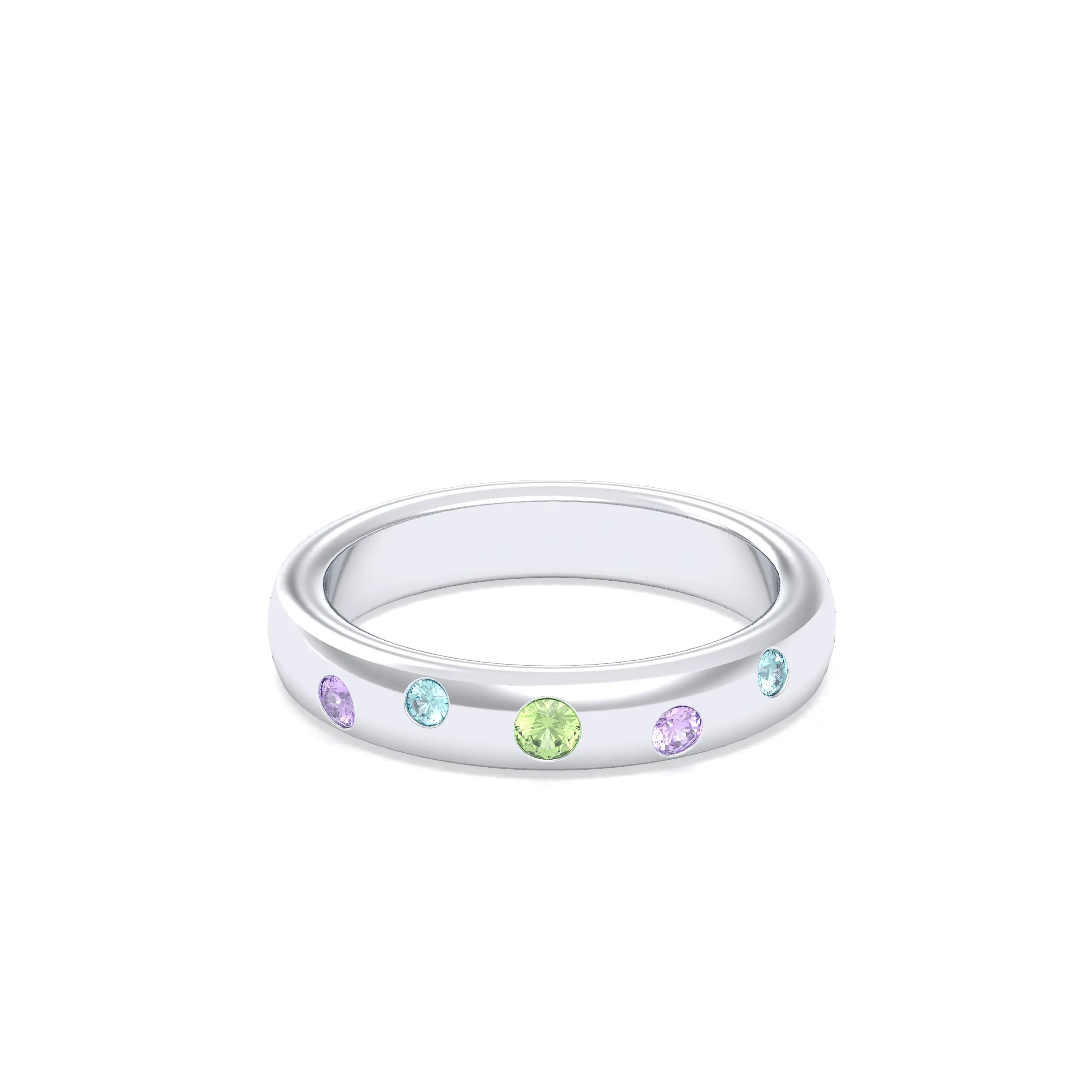 Bague Elisa – L'Éclat de l'Argent 950 et sa Constellation de Pierres Fines