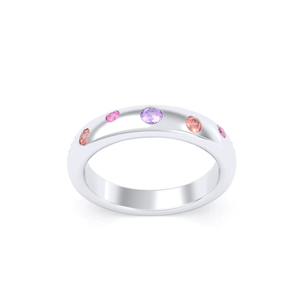 Bague Elisa – L'Alliance de l'Argent 950 et des Saphirs Précieux, autre vue