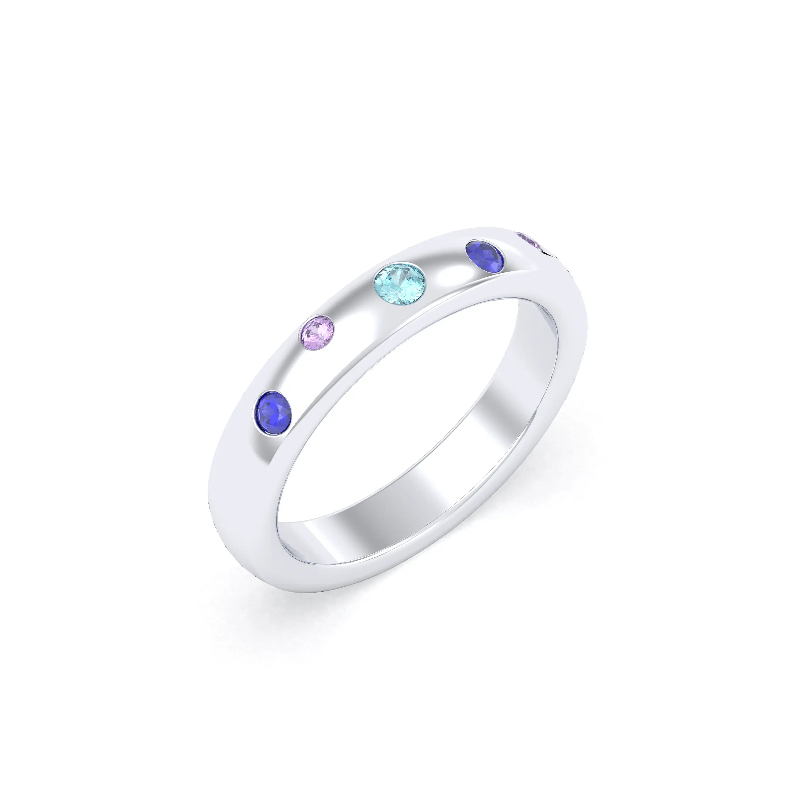 Bague Elisa – L'Alliance de l'Argent 950 et des Saphirs Précieux Topaze