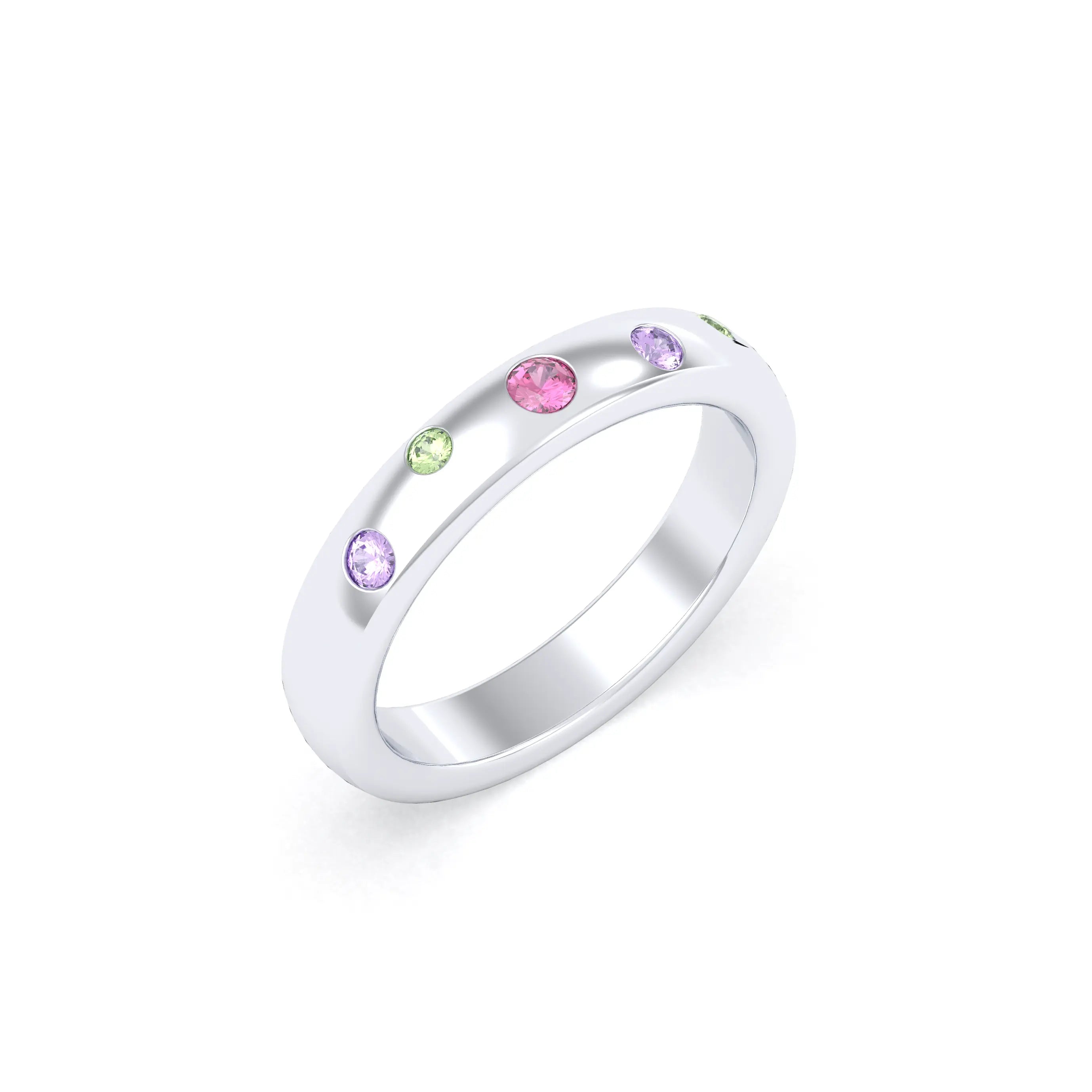 Bague Elisa – L'Éclat de l'Argent 950 et sa Constellation de Pierres Fines Grenat Rhodolite