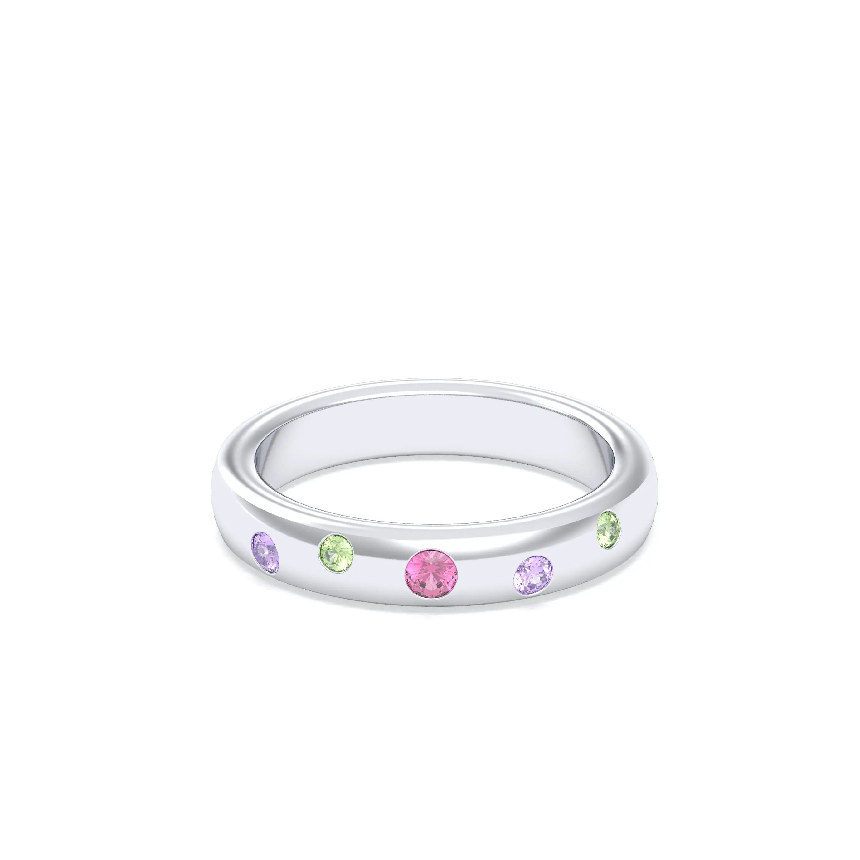 Bague Elisa – L'Éclat de l'Argent 950 et sa Constellation de Pierres Fines