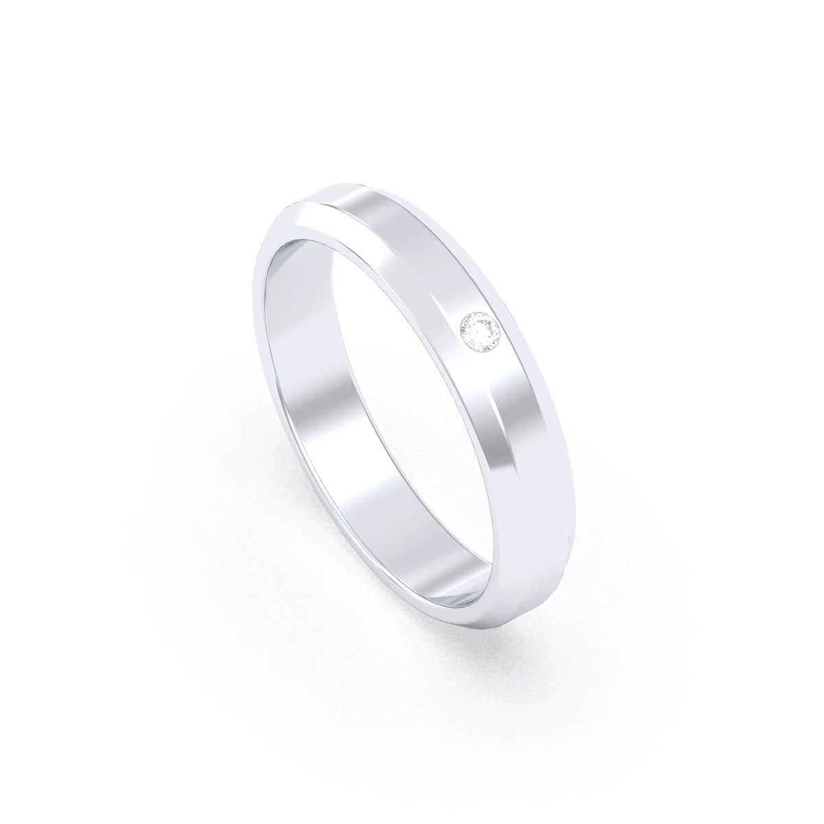 Bague Elisa Architecte biseautée en argent 950 – pierre fine ou précieuse au choix