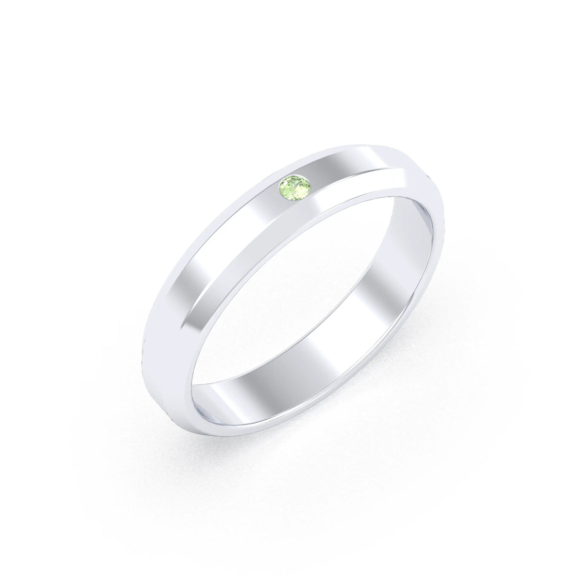 Bague Elisa Architecte biseautée en argent 950 – pierre fine ou précieuse au choix Péridot