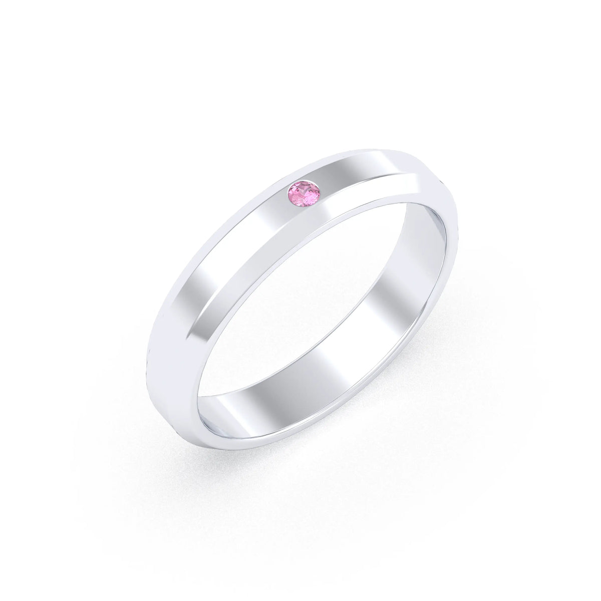 Bague Elisa Architecte biseautée en argent 950 – pierre fine ou précieuse au choix Grenat Rhodolite