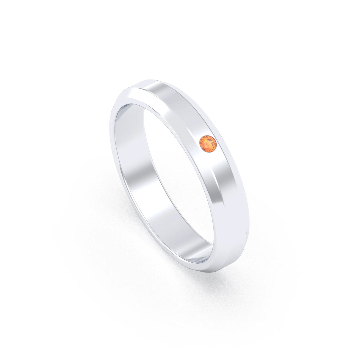Bague Elisa Architecte biseautée en argent 950 – pierre fine ou précieuse au choix