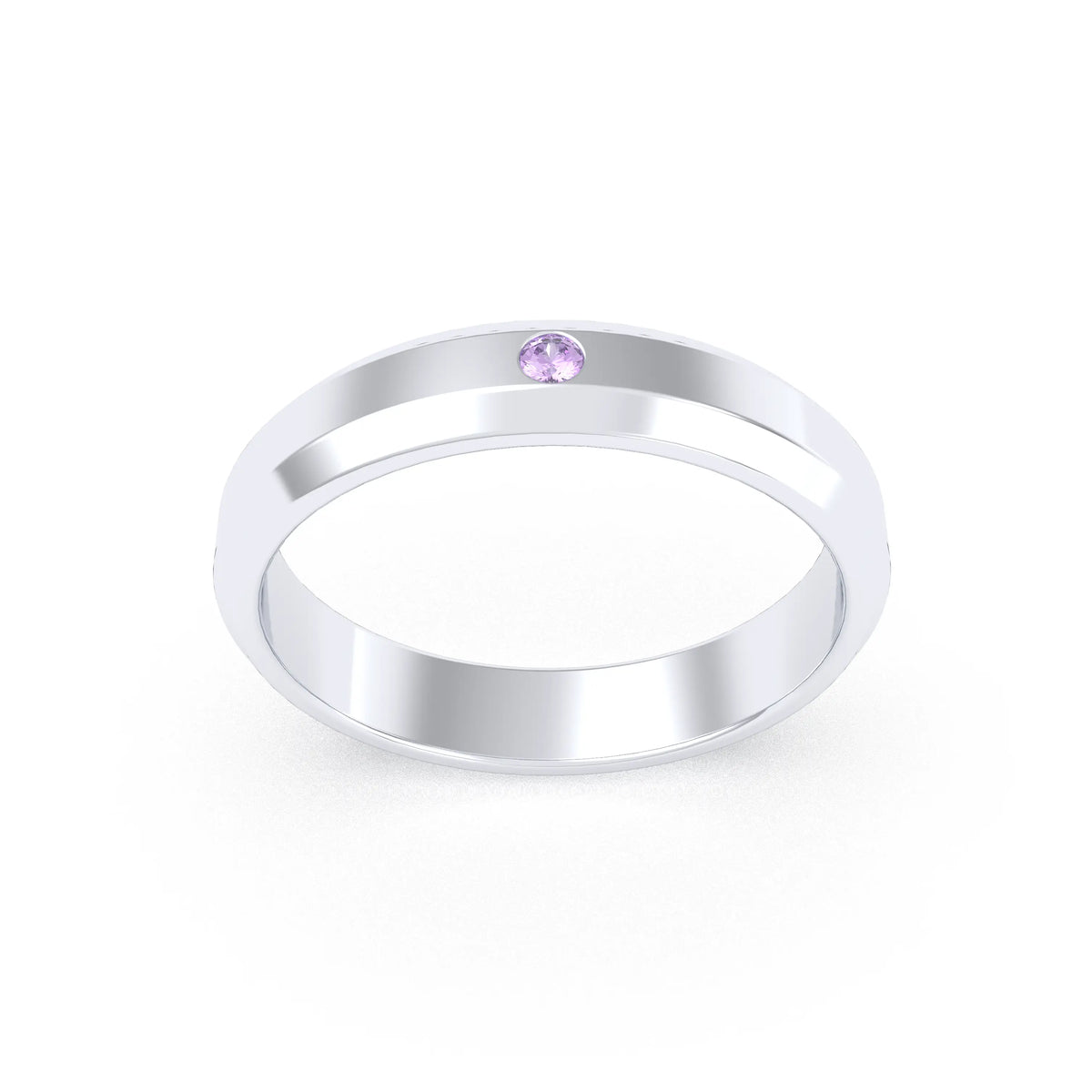 Bague Elisa Architecte biseautée en argent 950 – pierre fine ou précieuse au choix