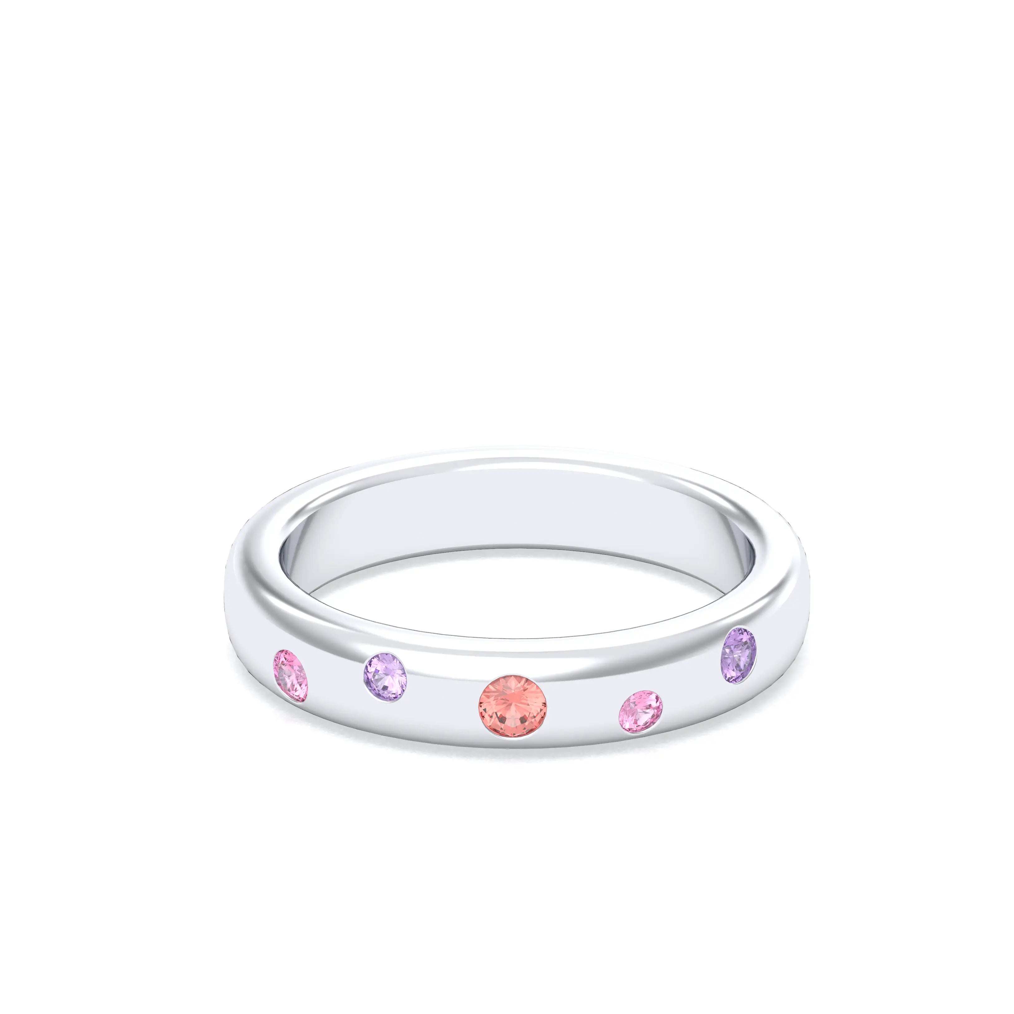 Bague Elisa en or blanc 18 carats – pierres fines et précieuses au choix