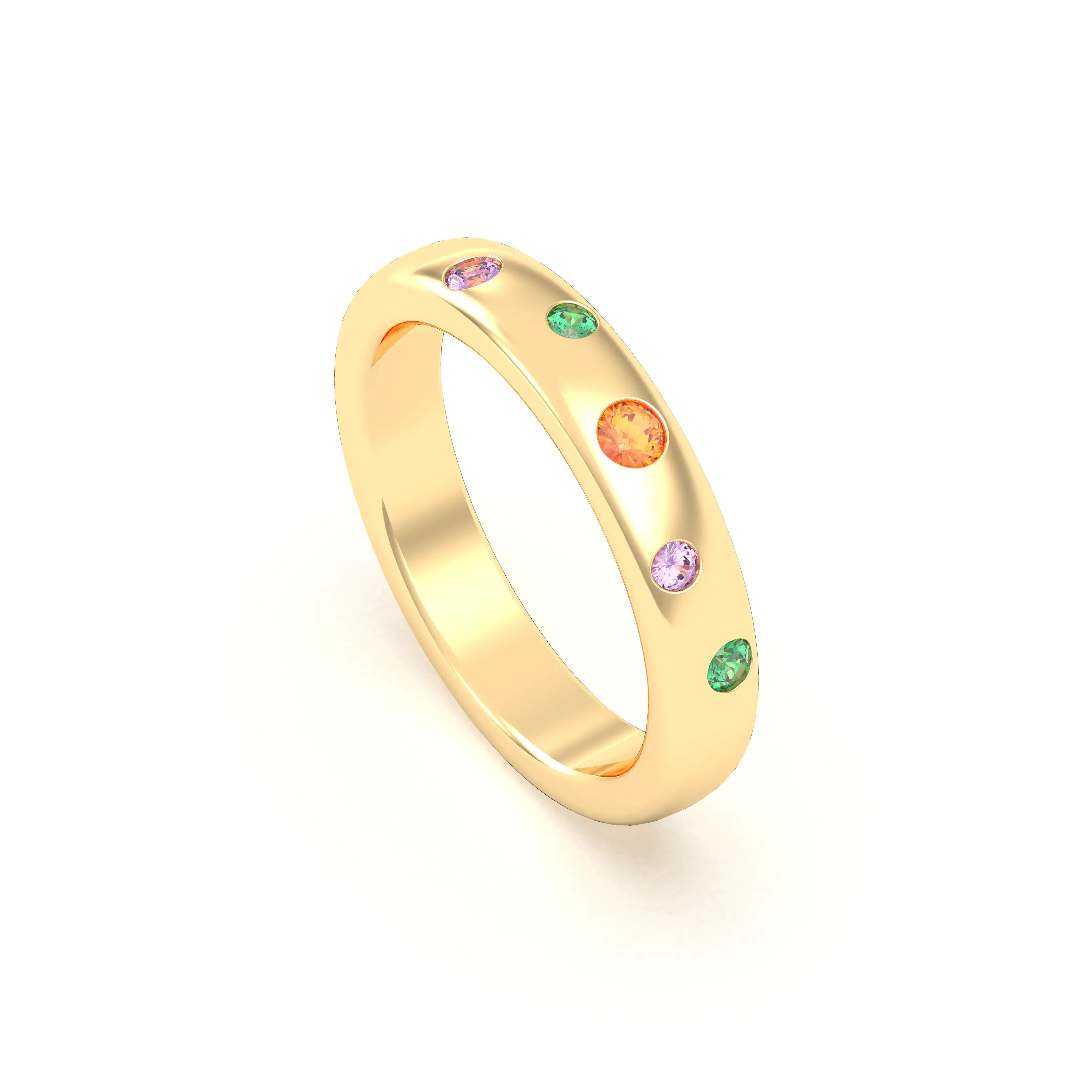 Bague Elisa en or jaune 18 carats – pierres fines et précieuses au choix