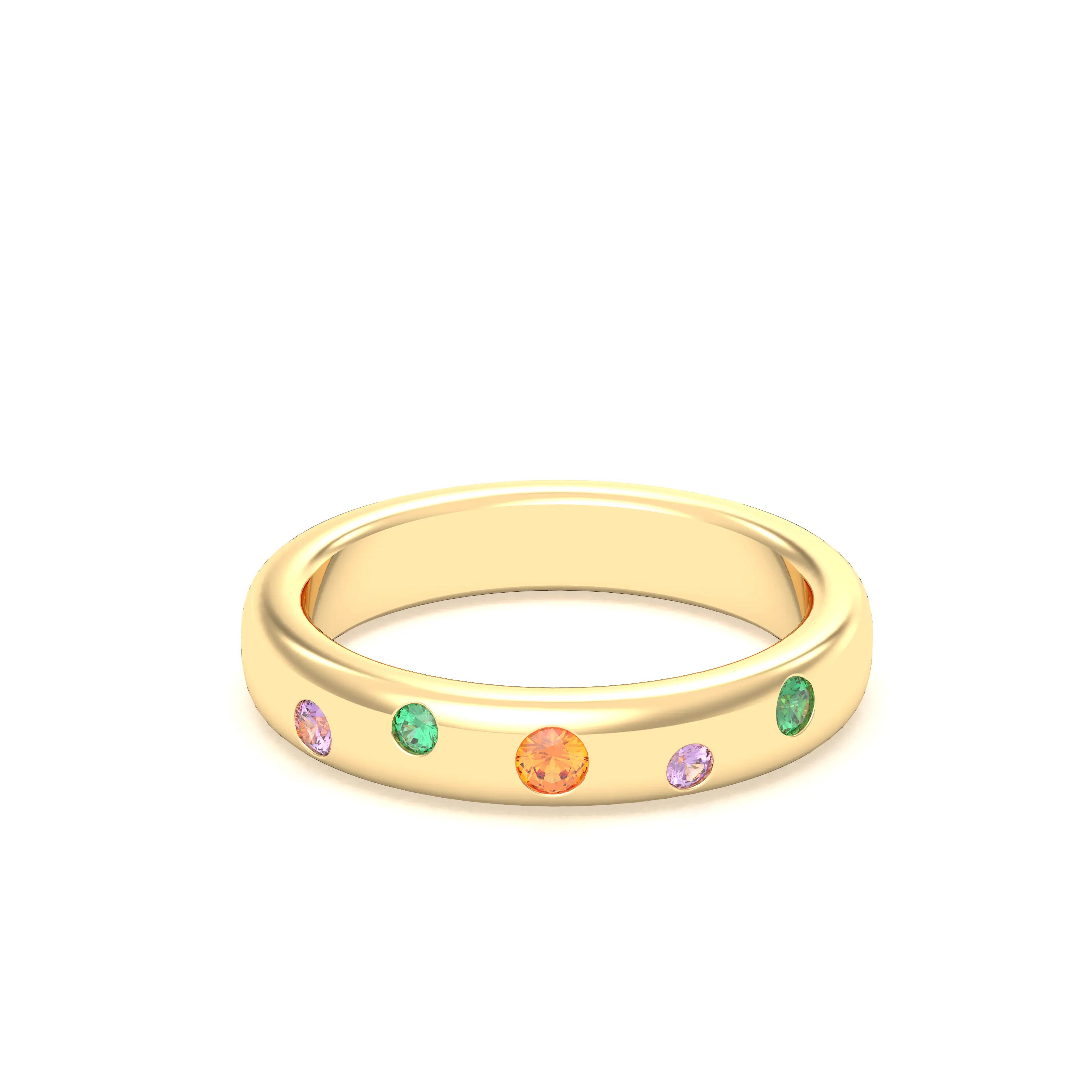 Bague Elisa en or jaune 18 carats – pierres fines et précieuses au choix