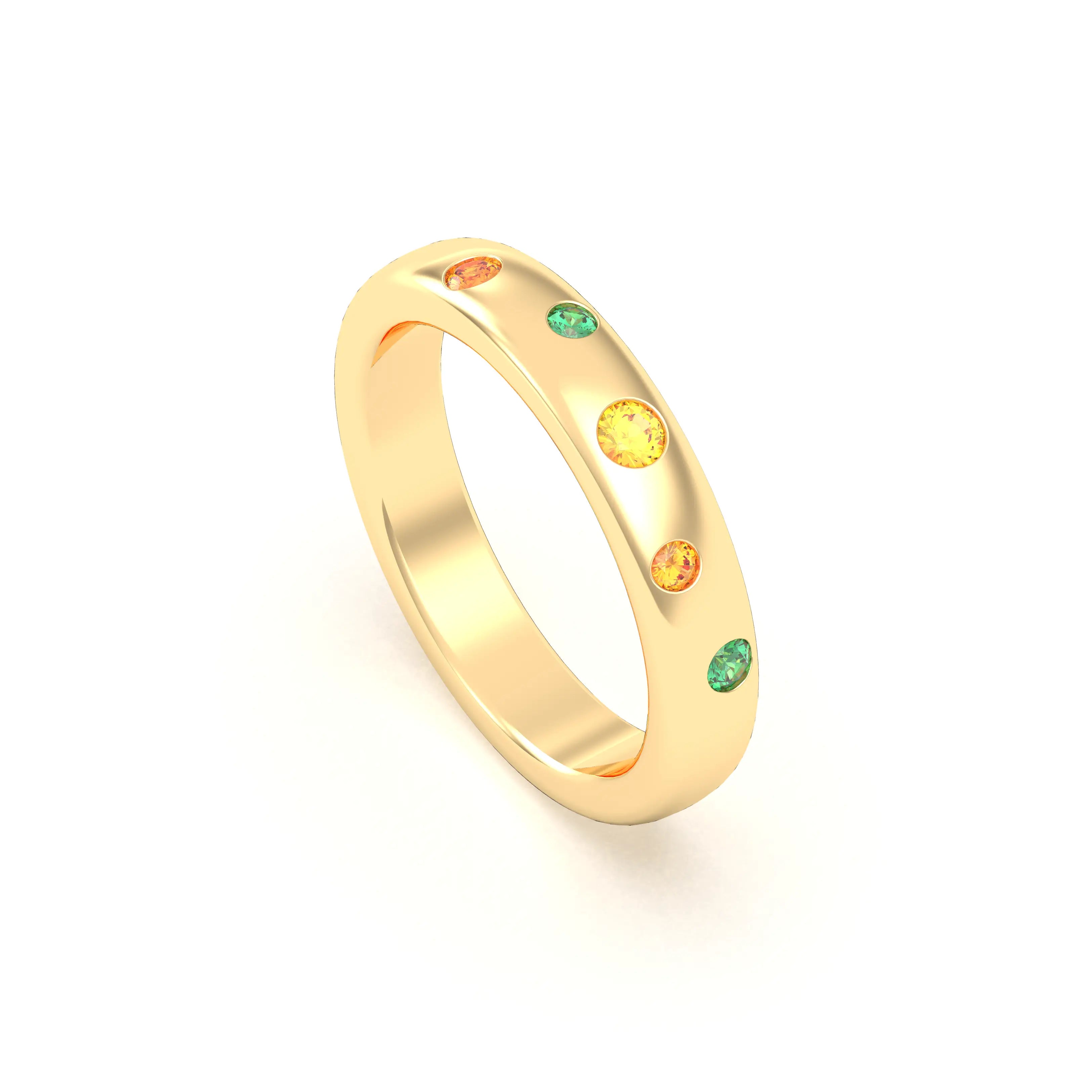 Bague Elisa en or jaune 18 carats – pierres fines et précieuses au choix