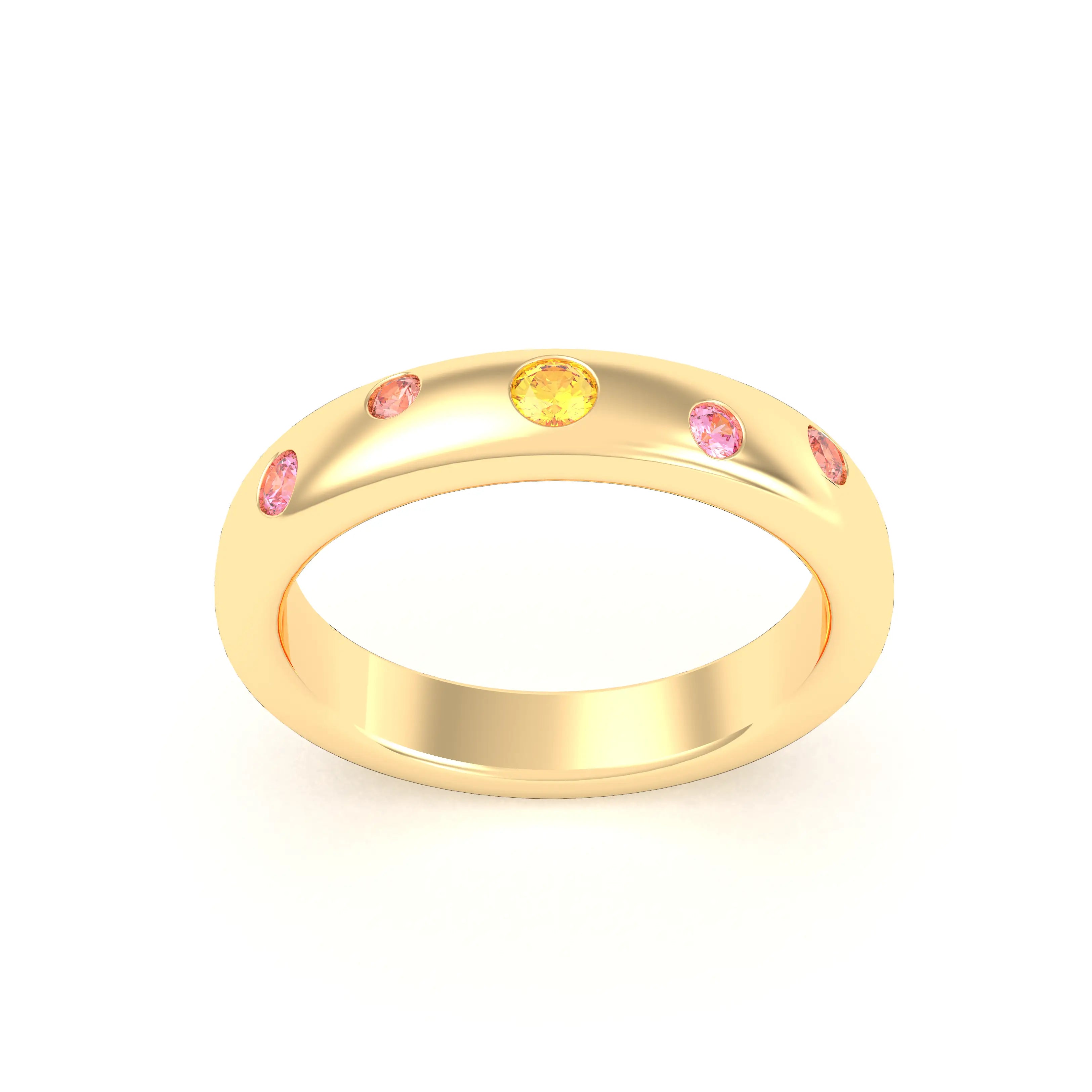 Bague Elisa en or jaune 18 carats – pierres fines et précieuses au choix