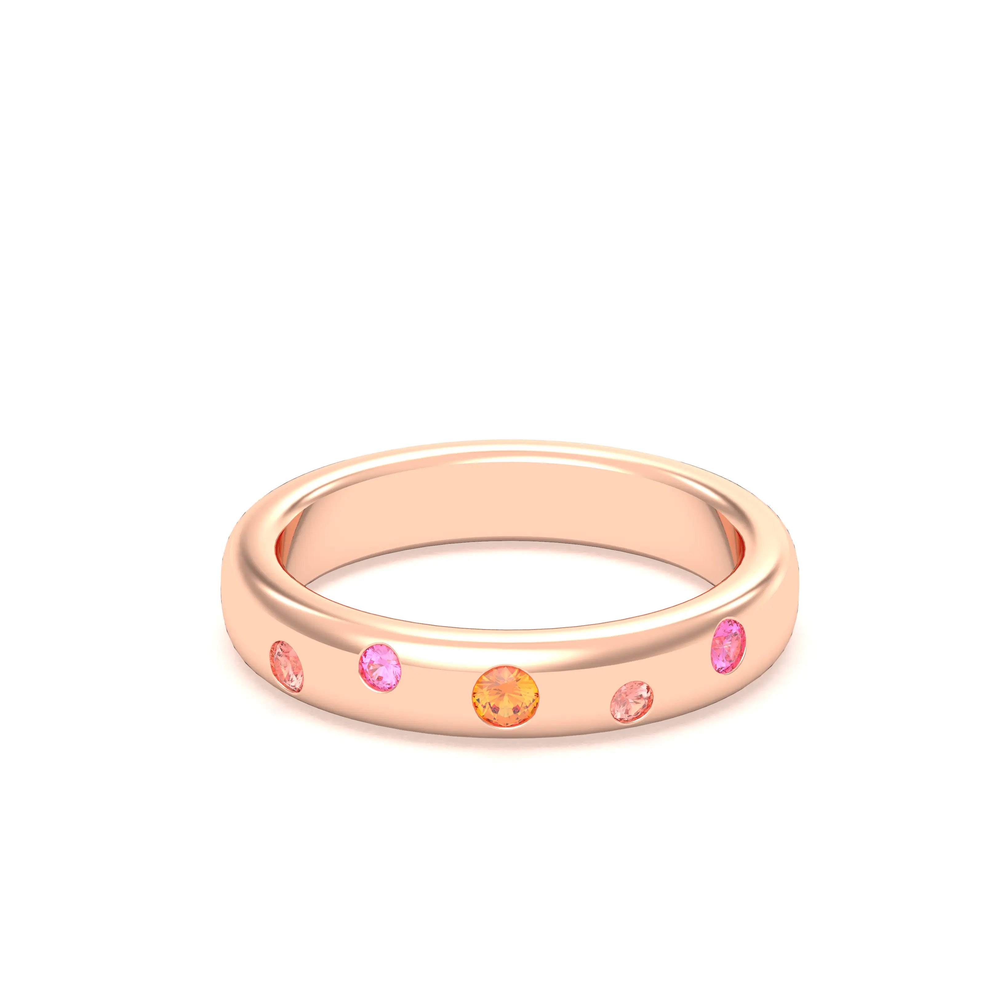 Bague Elisa en or rose 18 carats – pierres fines et précieuses au choix