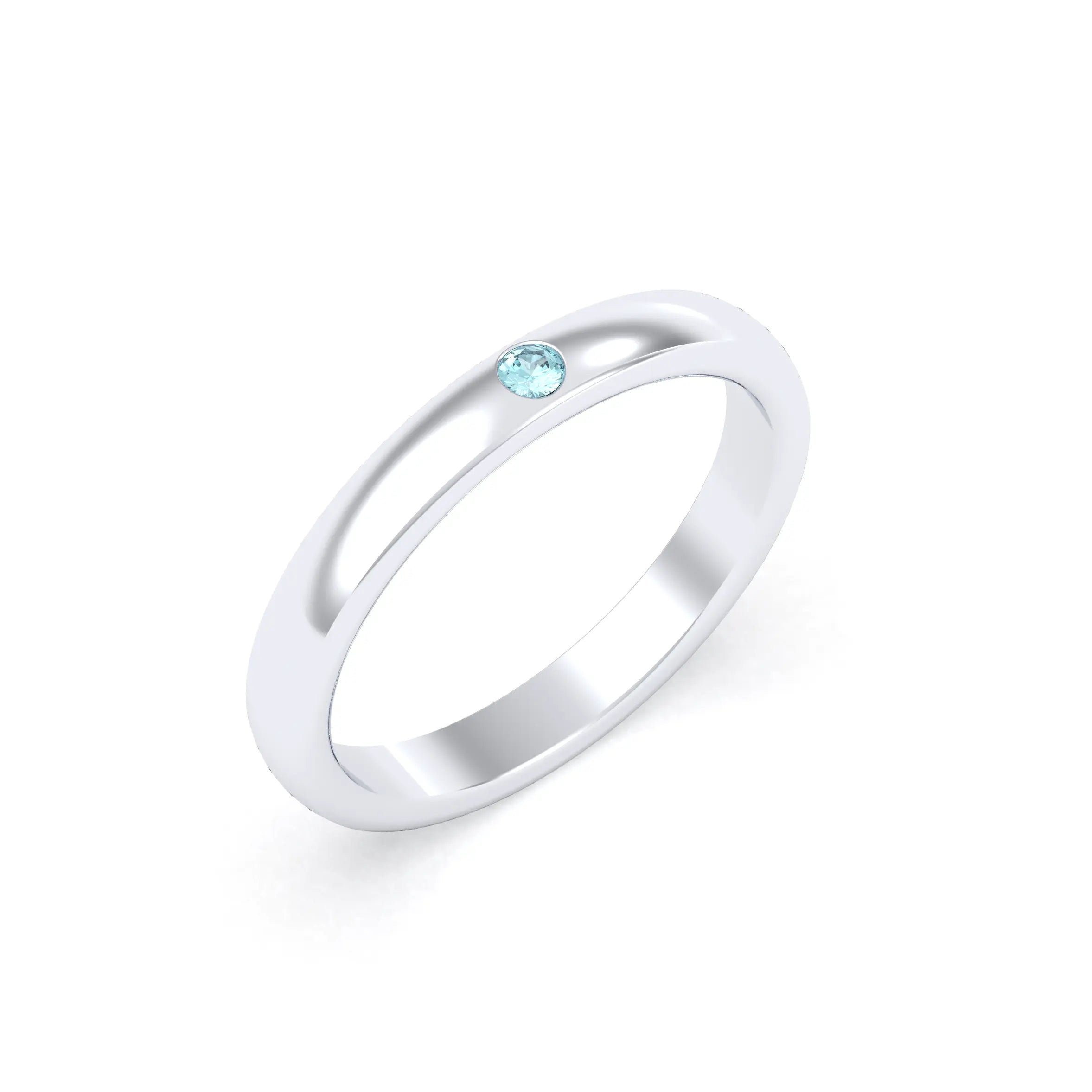Bague Elisa Solitaire – L'Essence de l'Argent 950 et son Point de Lumière Topaze