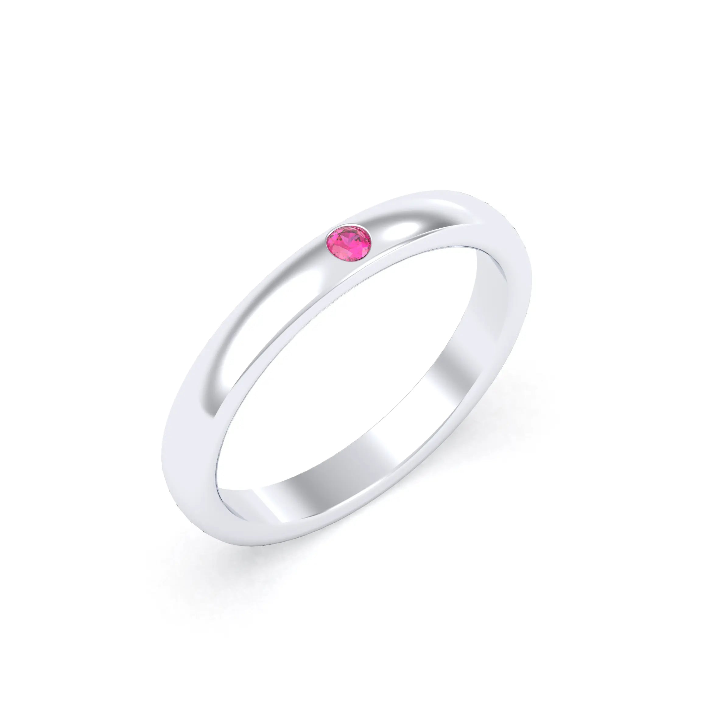 Bague Elisa Solitaire – L'Argent 950 sublimé par les Pierres Précieuses Rubis