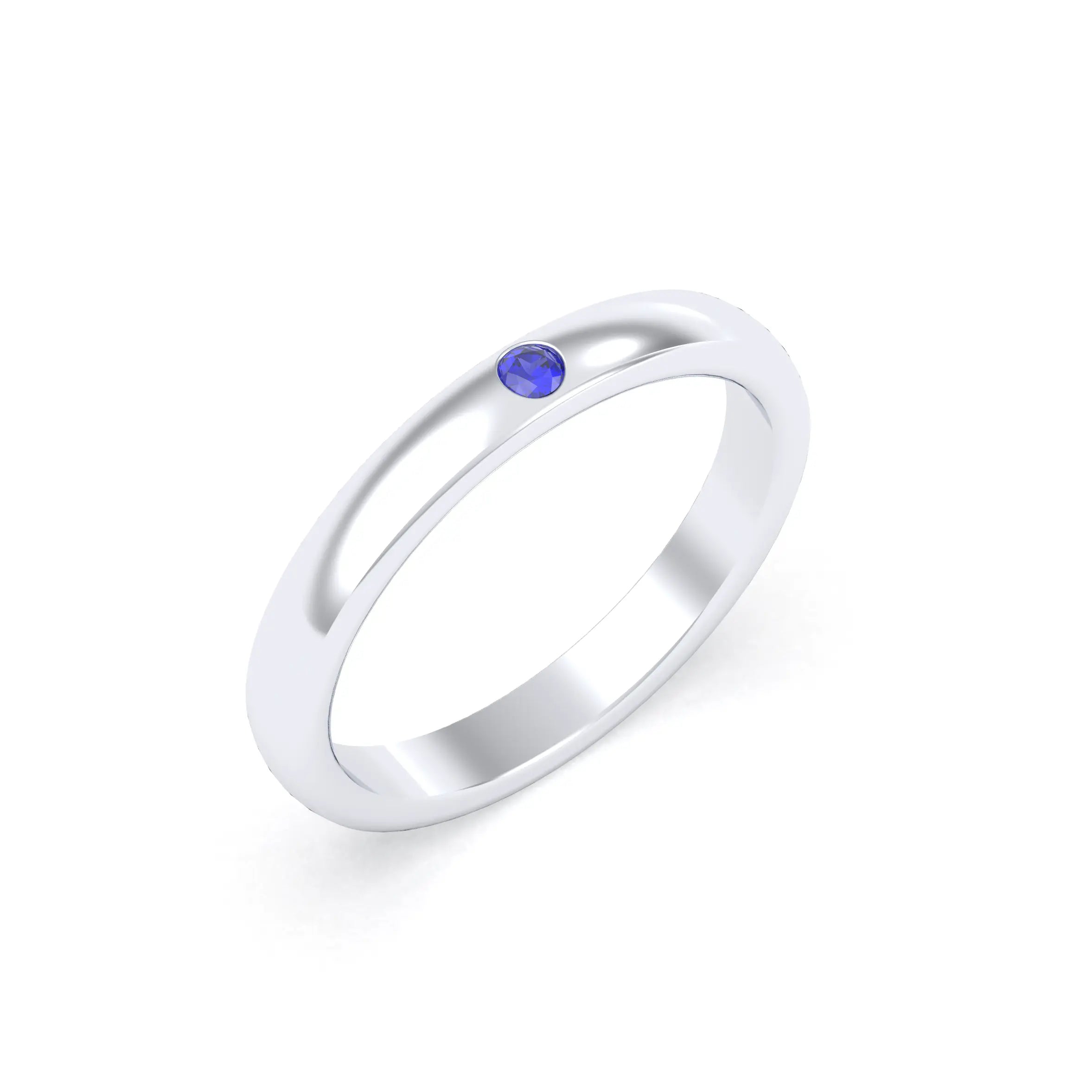 Bague Elisa Solitaire – L'Argent 950 sublimé par les Pierres Précieuses Saphir bleu