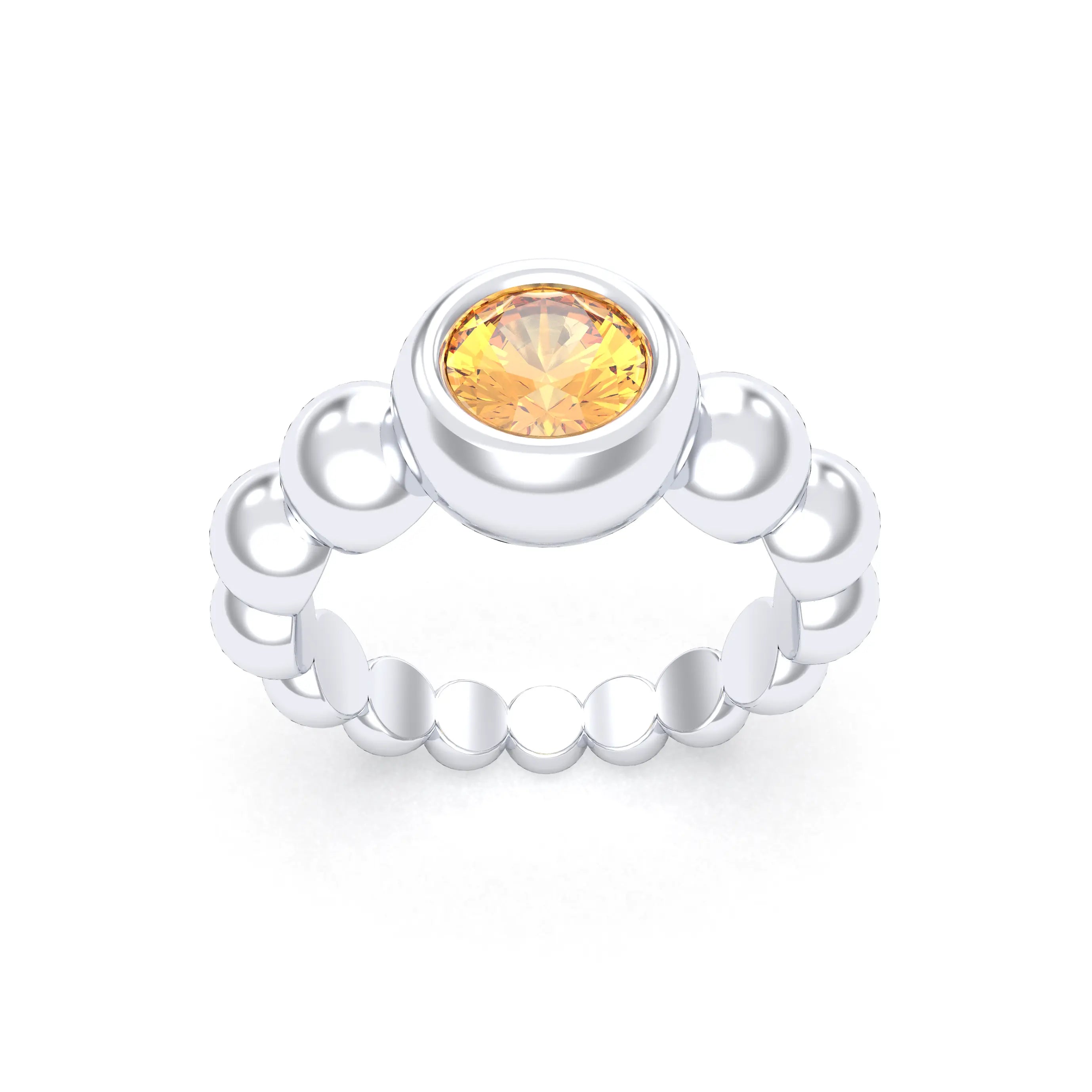 Bague Indiscrète — Solitaire « Boule » en Argent 950 et Pierre Fine