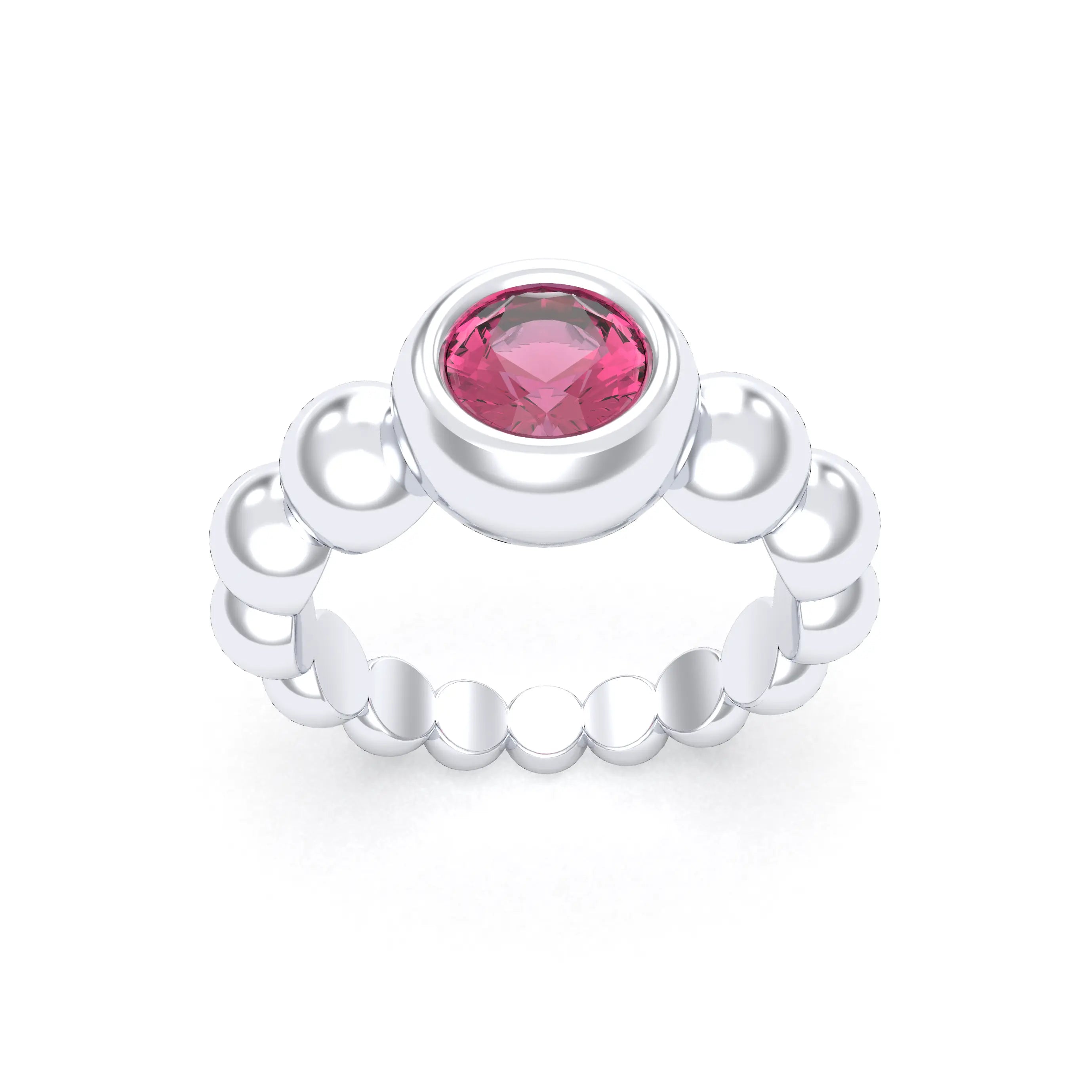 Bague Indiscrète — Solitaire « Boule » en Argent 950 et Pierre Fine