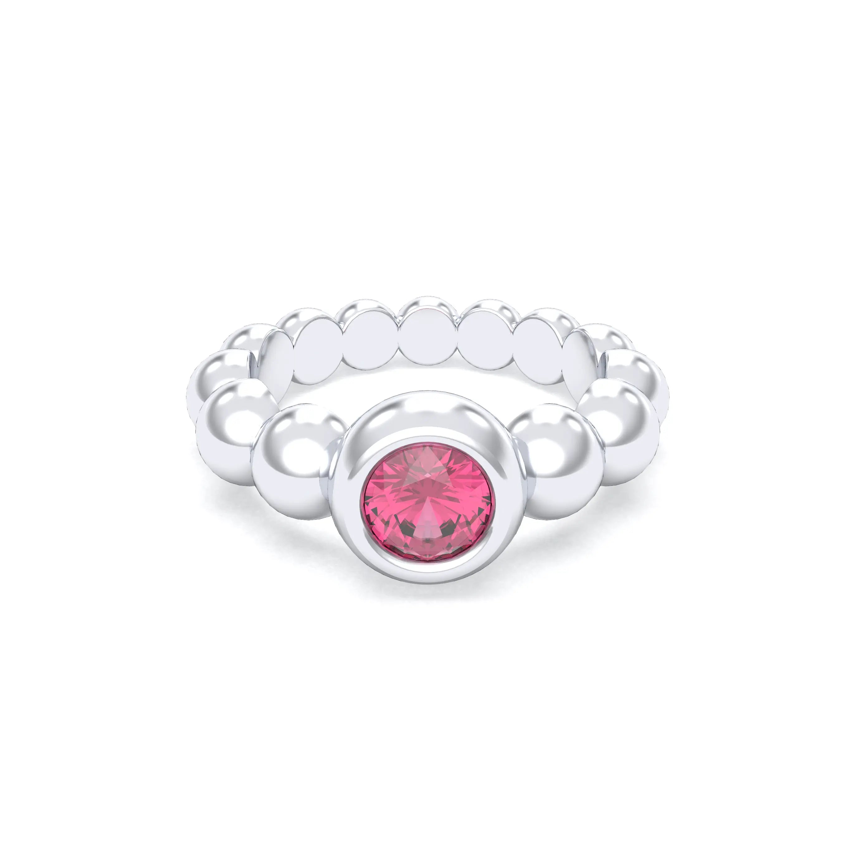 Bague Indiscrète — Solitaire « Boule » en Argent 950 et Pierre Fine