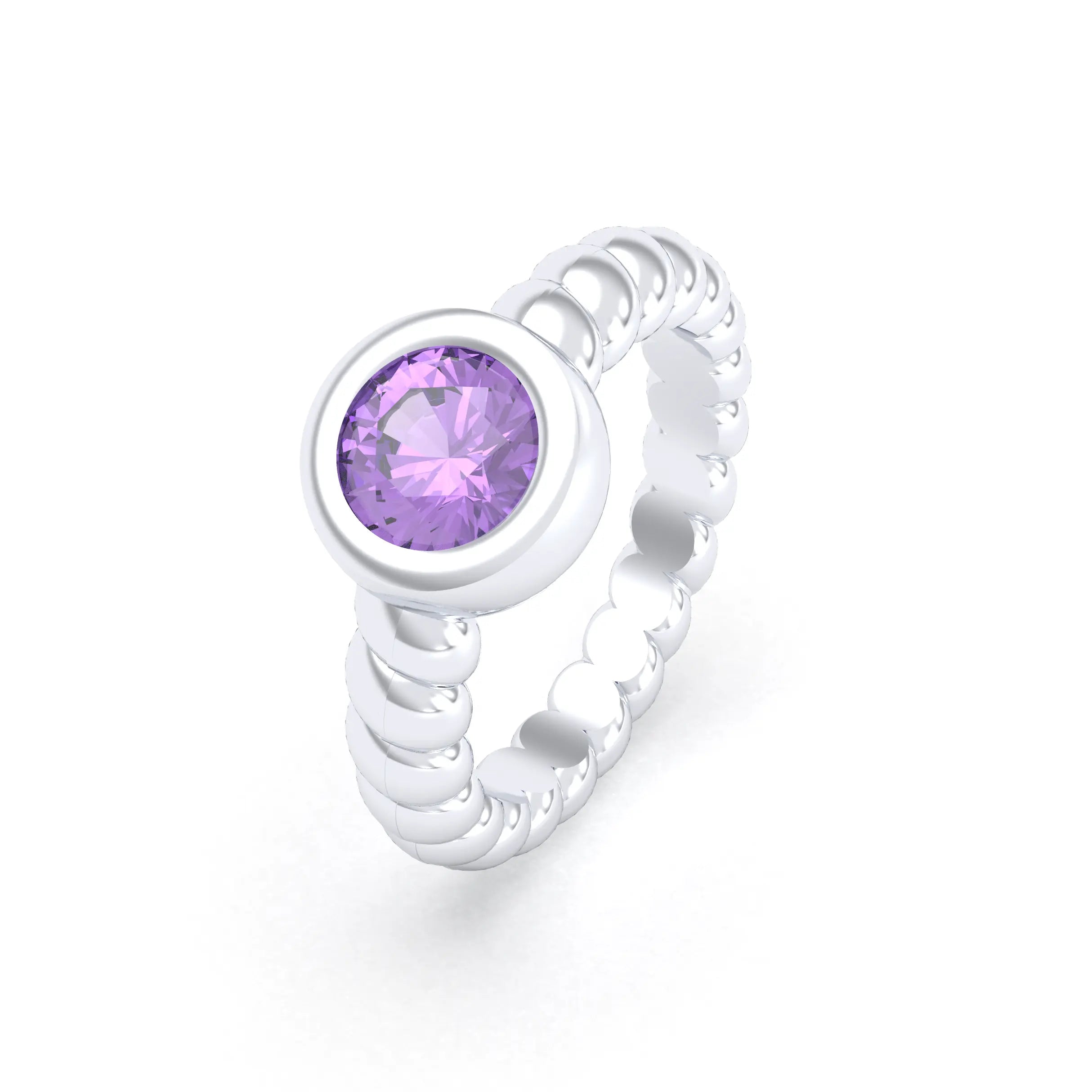 Bague “Indiscrète” 7mm en Argent 950 – Pierre Fine & Torsades