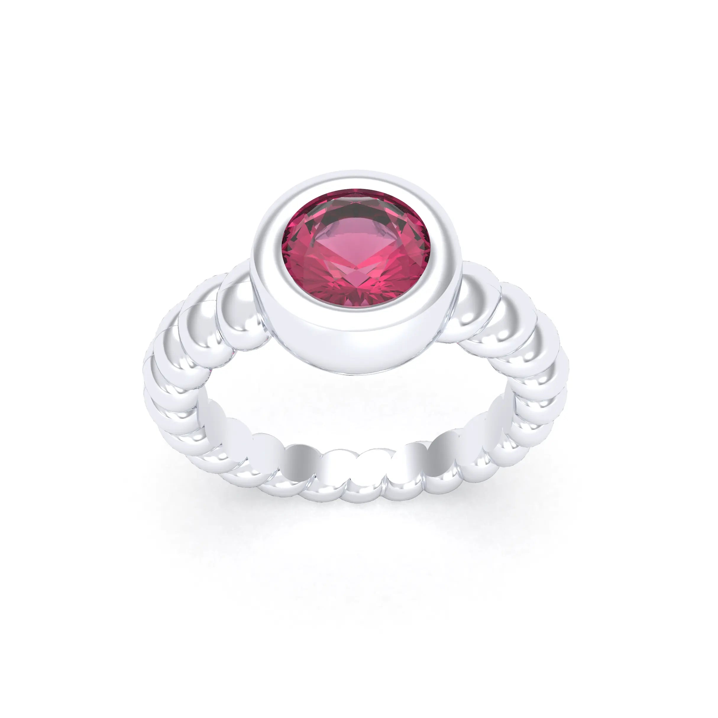 Bague “Indiscrète” 7mm en Argent 950 – Pierre Fine & Torsades