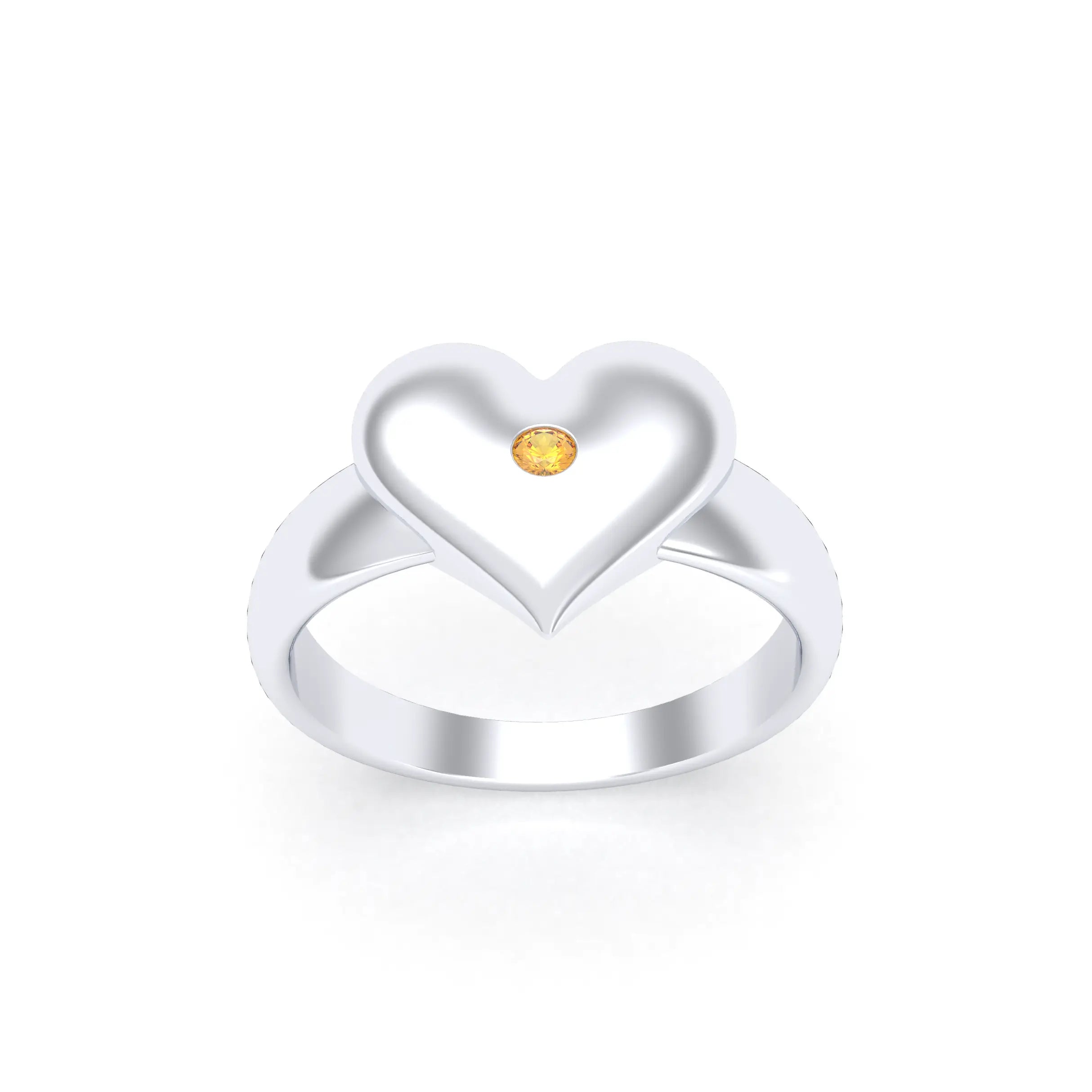 Bague Idylle en Argent : la pureté d’un cœur éternel et sur mesure Citrine